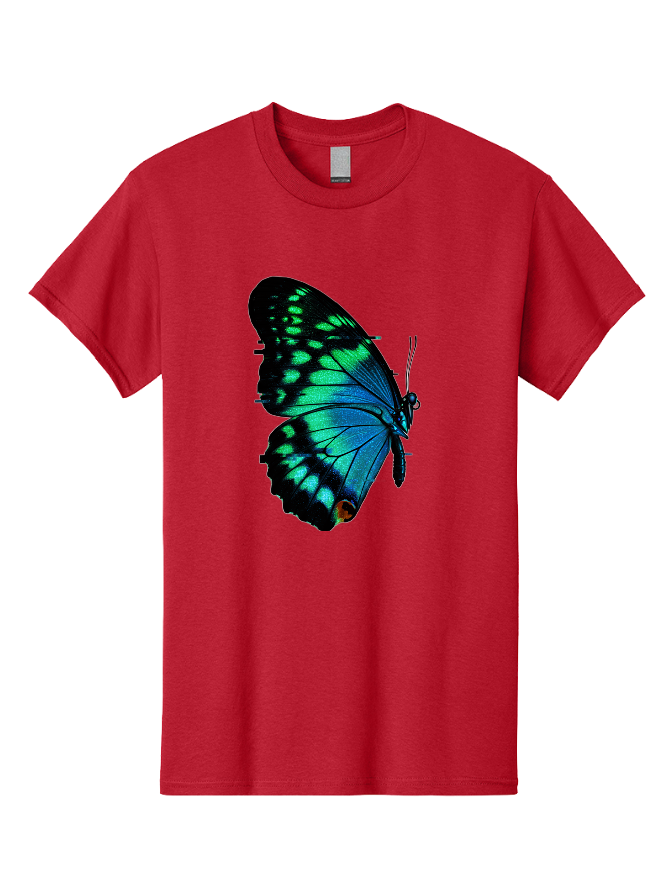 Blue-Butterfly-2 Men'S Graphic Tee, 100% Cotton, Comfortable Casual Summer Wear, Machine Washable, Vintage Camera, Old Camera, Antique Camera, Black Camera, Classic Photography, Photography Equipment, Nostalgic Device, Film Camera, Camera Art Bah597