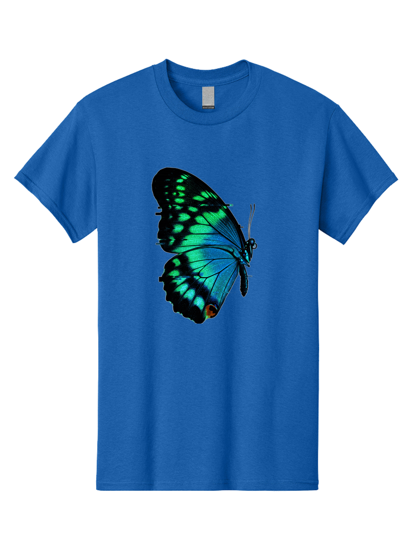 Blue-Butterfly-2 Men'S Graphic Tee, 100% Cotton, Comfortable Casual Summer Wear, Machine Washable, Vintage Camera, Old Camera, Antique Camera, Black Camera, Classic Photography, Photography Equipment, Nostalgic Device, Film Camera, Camera Art Bah597