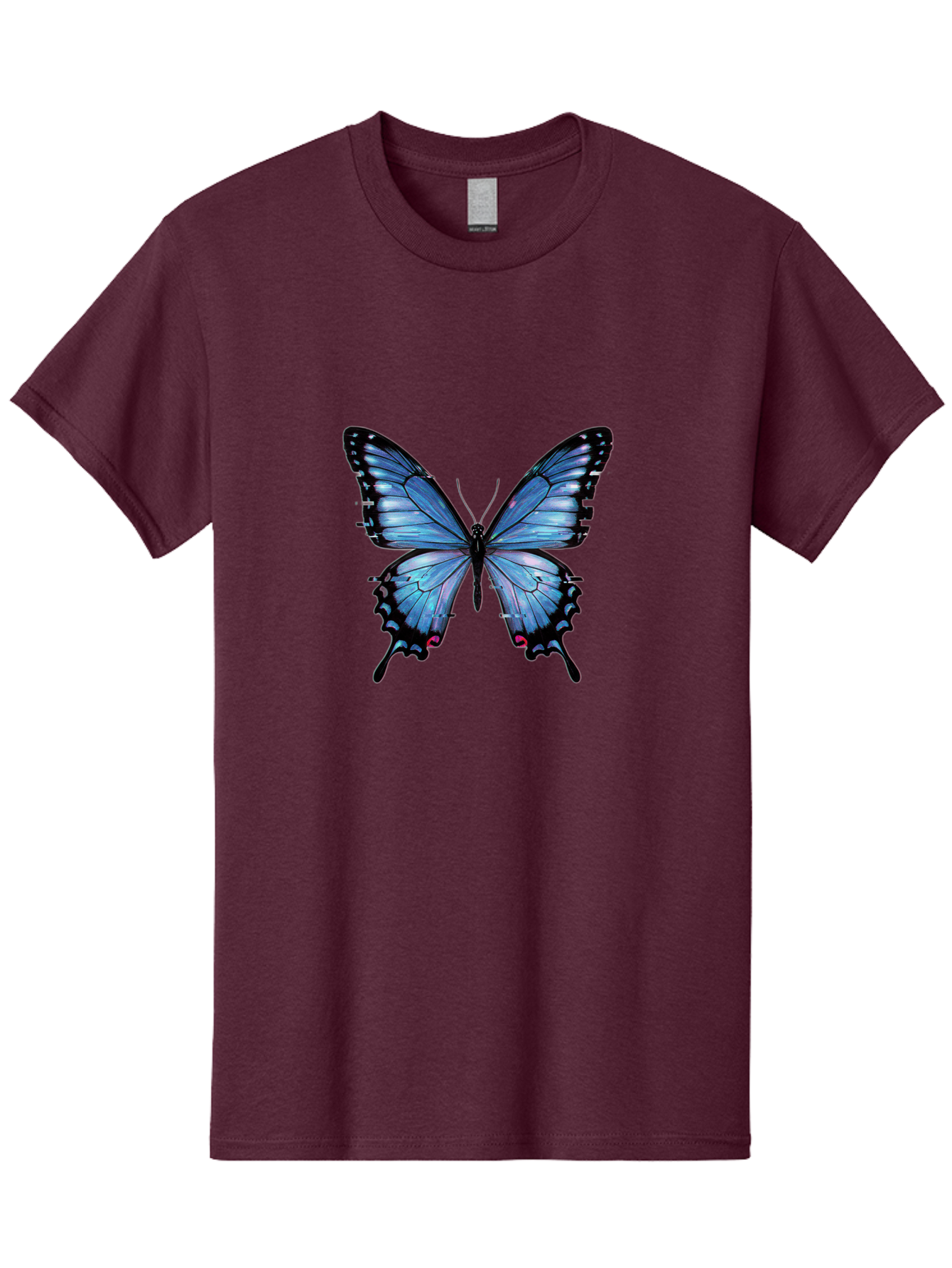 Blue-Butterfly-3 Men'S Graphic Tee, 100% Cotton, Comfortable Casual Summer Wear, Machine Washable, Vintage Camera, Old Camera, Antique Camera, Black Camera, Classic Photography, Photography Equipment, Nostalgic Device, Film Camera, Camera Art Bah598