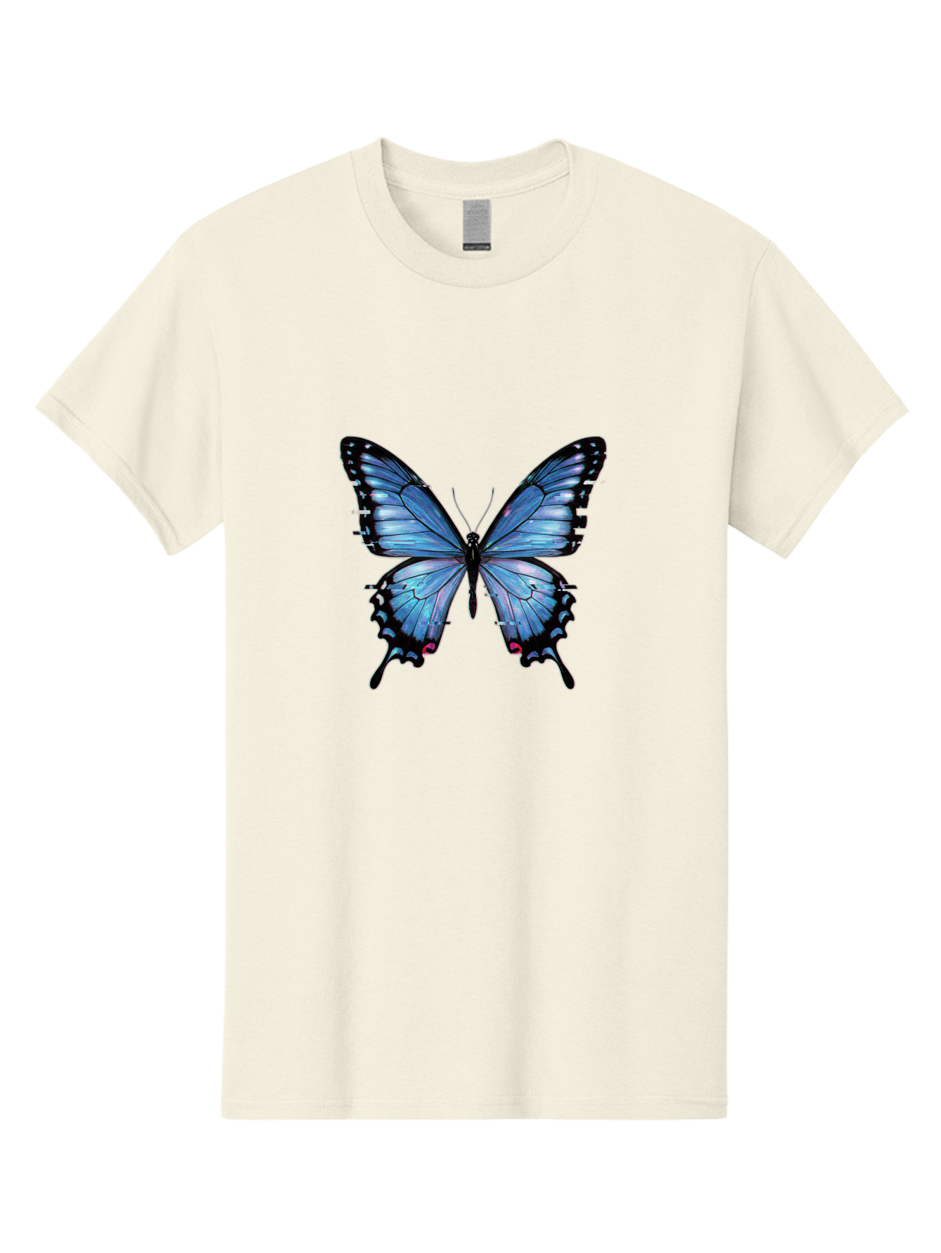 Blue-Butterfly-3 Men'S Graphic Tee, 100% Cotton, Comfortable Casual Summer Wear, Machine Washable, Vintage Camera, Old Camera, Antique Camera, Black Camera, Classic Photography, Photography Equipment, Nostalgic Device, Film Camera, Camera Art Bah598