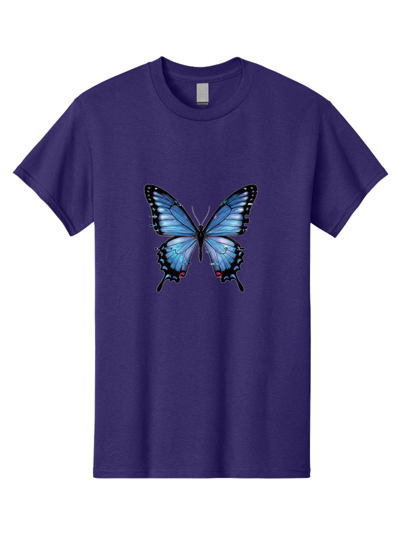 Blue-Butterfly-3 Men'S Graphic Tee, 100% Cotton, Comfortable Casual Summer Wear, Machine Washable, Vintage Camera, Old Camera, Antique Camera, Black Camera, Classic Photography, Photography Equipment, Nostalgic Device, Film Camera, Camera Art Bah598