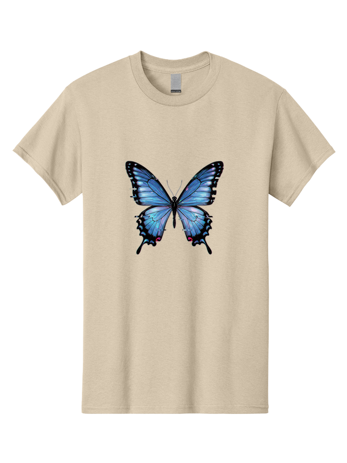 Blue-Butterfly-3 Men'S Graphic Tee, 100% Cotton, Comfortable Casual Summer Wear, Machine Washable, Vintage Camera, Old Camera, Antique Camera, Black Camera, Classic Photography, Photography Equipment, Nostalgic Device, Film Camera, Camera Art Bah598