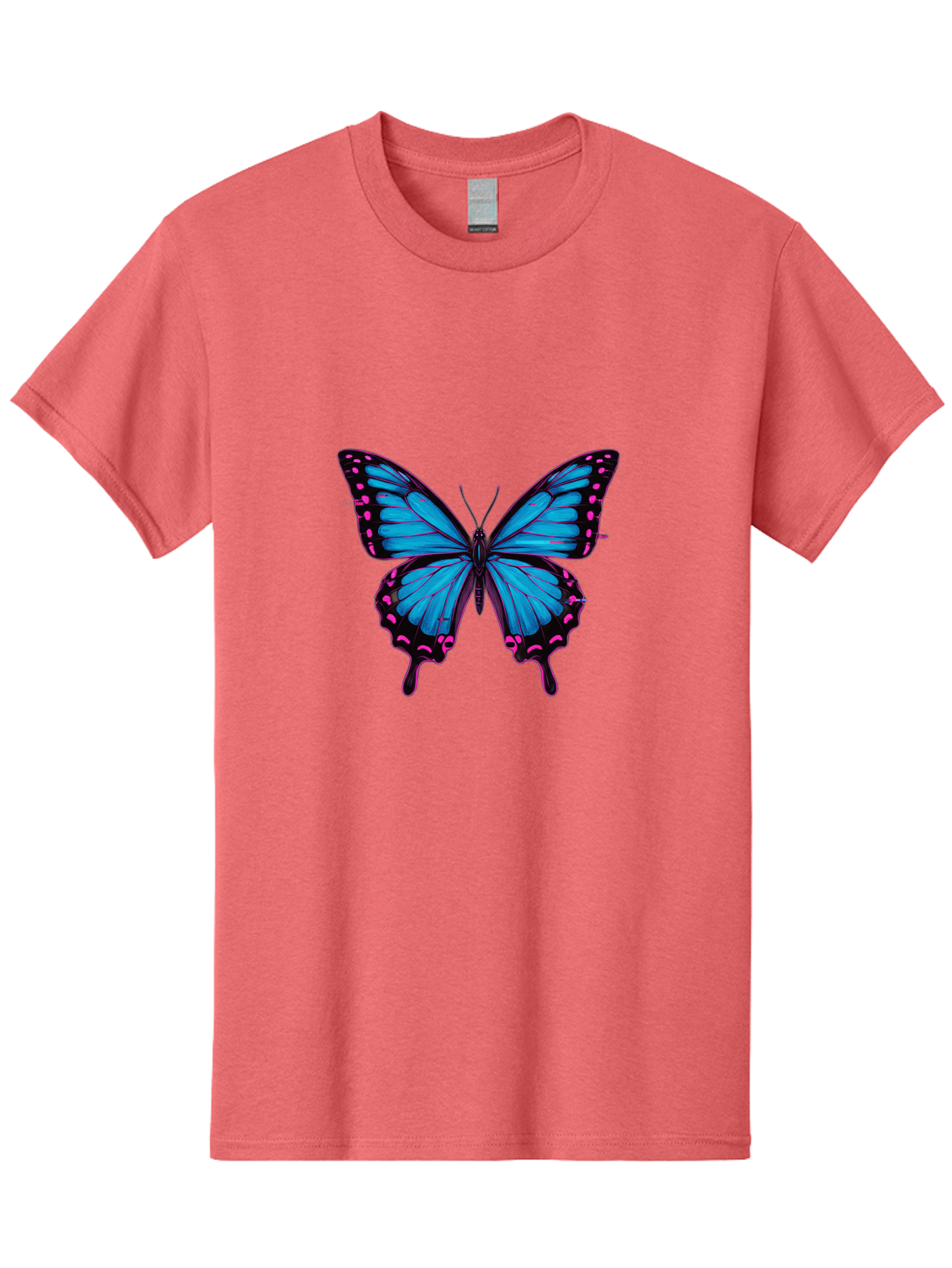 Blue-Butterfly Men'S Graphic Tee, 100% Cotton, Comfortable Casual Summer Wear, Machine Washable, Vintage Camera, Old Camera, Antique Camera, Black Camera, Classic Photography, Photography Equipment, Nostalgic Device, Film Camera, Camera Art Bah600