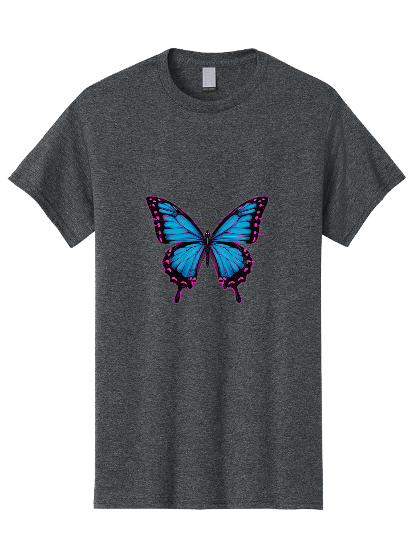 Blue-Butterfly Men'S Graphic Tee, 100% Cotton, Comfortable Casual Summer Wear, Machine Washable, Vintage Camera, Old Camera, Antique Camera, Black Camera, Classic Photography, Photography Equipment, Nostalgic Device, Film Camera, Camera Art Bah600