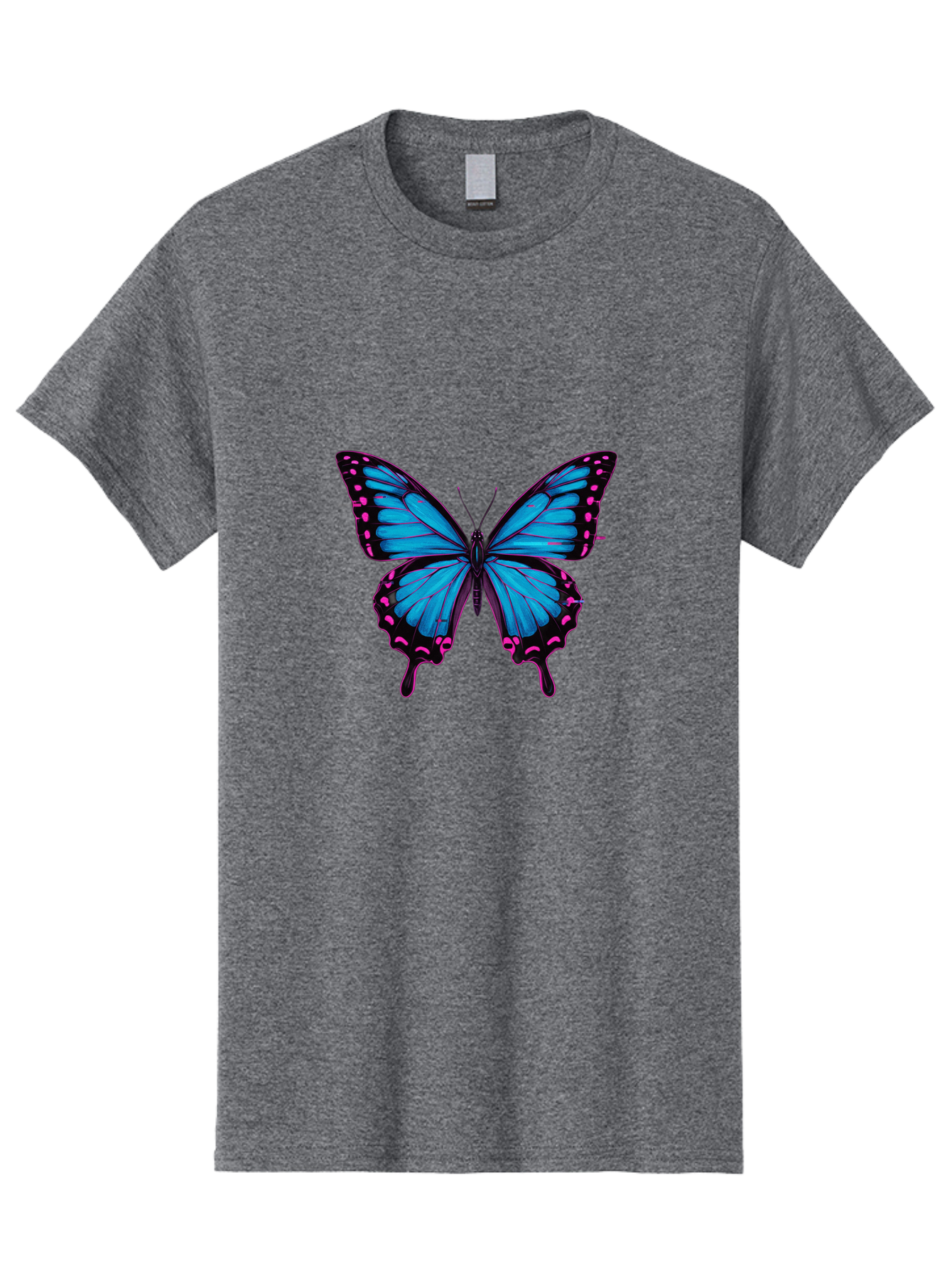 Blue-Butterfly Men'S Graphic Tee, 100% Cotton, Comfortable Casual Summer Wear, Machine Washable, Vintage Camera, Old Camera, Antique Camera, Black Camera, Classic Photography, Photography Equipment, Nostalgic Device, Film Camera, Camera Art Bah600