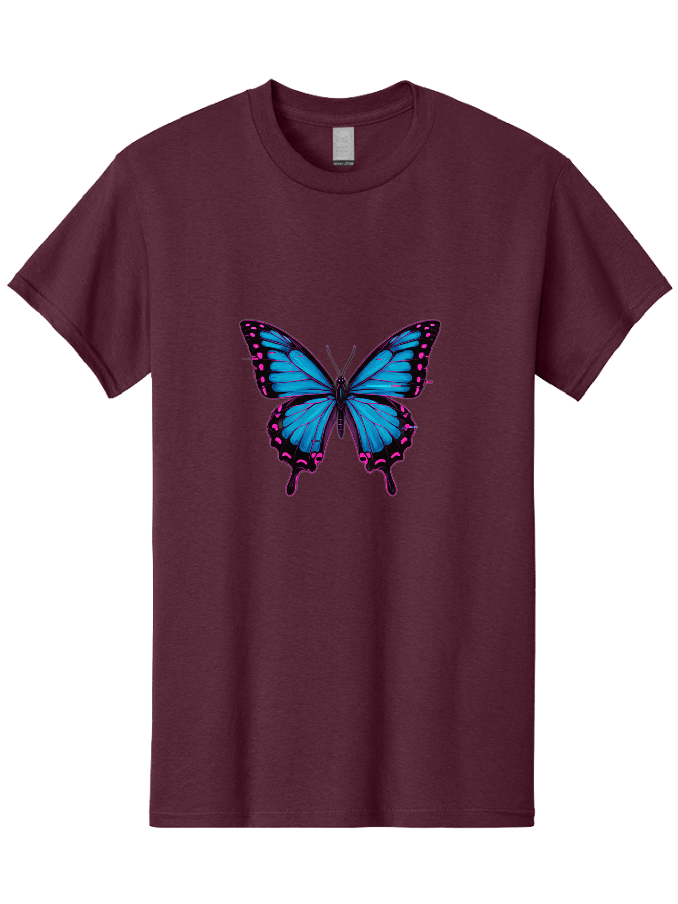 Blue-Butterfly Men'S Graphic Tee, 100% Cotton, Comfortable Casual Summer Wear, Machine Washable, Vintage Camera, Old Camera, Antique Camera, Black Camera, Classic Photography, Photography Equipment, Nostalgic Device, Film Camera, Camera Art Bah600
