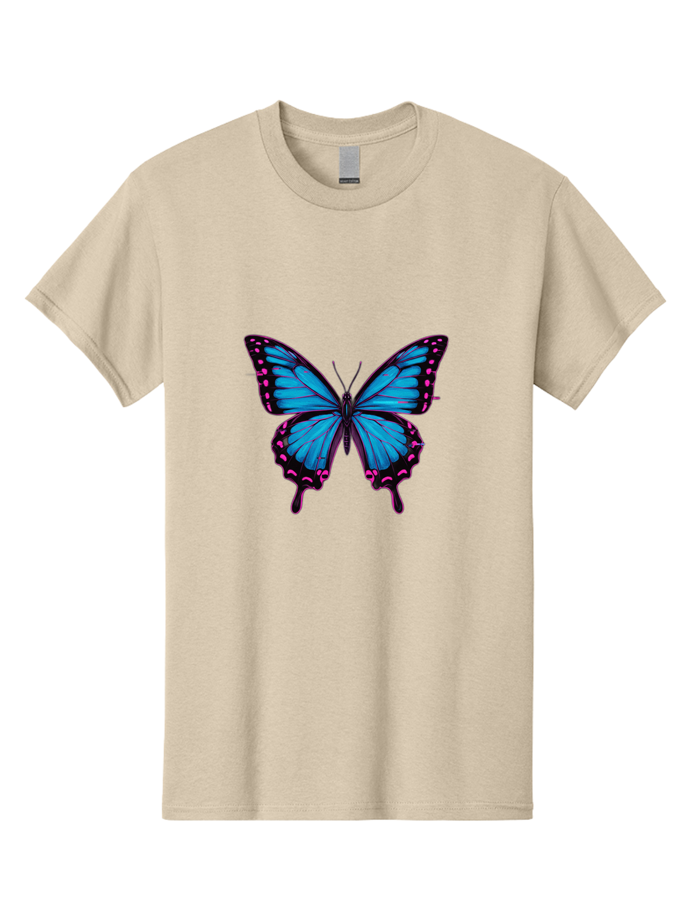 Blue-Butterfly Men'S Graphic Tee, 100% Cotton, Comfortable Casual Summer Wear, Machine Washable, Vintage Camera, Old Camera, Antique Camera, Black Camera, Classic Photography, Photography Equipment, Nostalgic Device, Film Camera, Camera Art Bah600