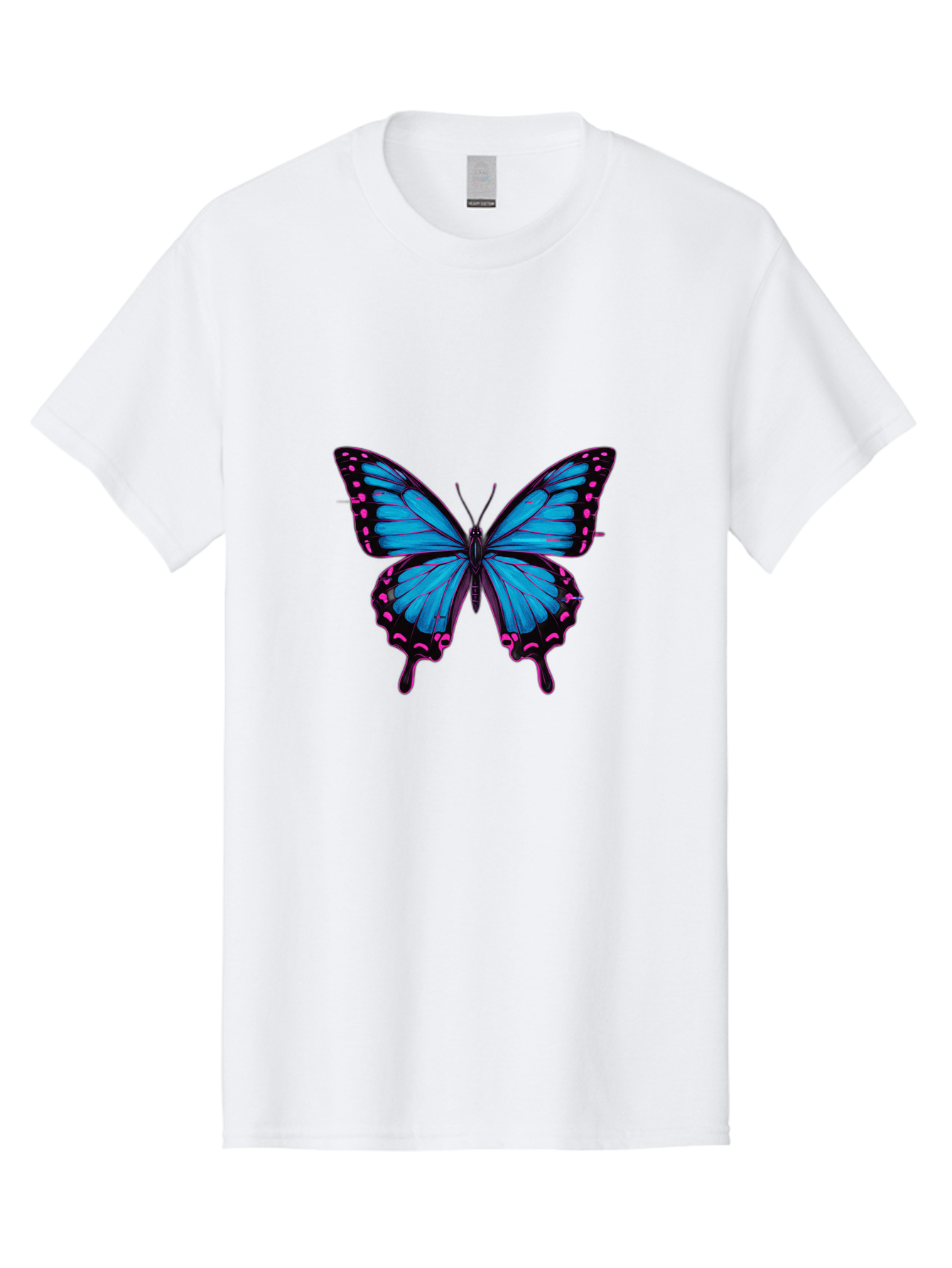 Blue-Butterfly Men'S Graphic Tee, 100% Cotton, Comfortable Casual Summer Wear, Machine Washable, Vintage Camera, Old Camera, Antique Camera, Black Camera, Classic Photography, Photography Equipment, Nostalgic Device, Film Camera, Camera Art Bah600
