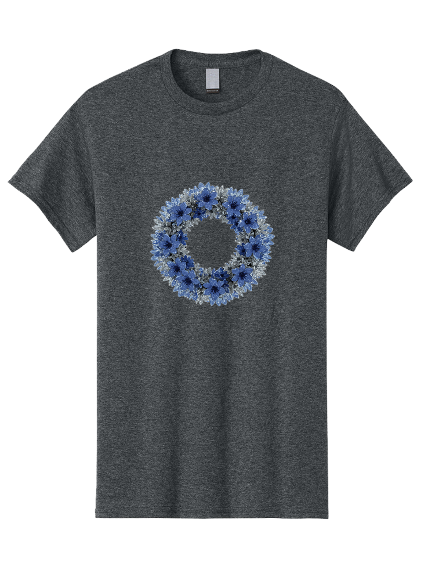 Blue-Flower-Wreath Men'S Graphic Tee, 100% Cotton, Comfortable Casual Summer Wear, Machine Washable, Vintage Camera, Old Camera, Antique Camera, Black Camera, Classic Photography, Photography Equipment, Nostalgic Device, Film Camera, Bah601
