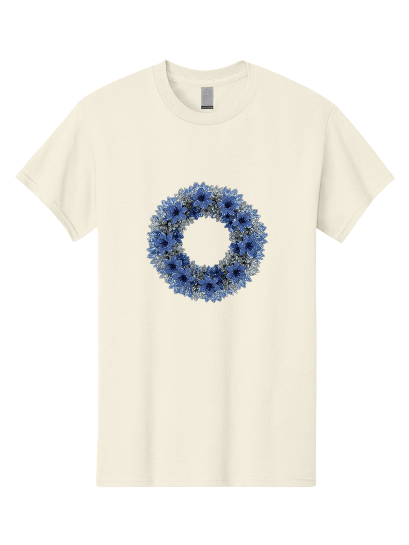 Blue-Flower-Wreath Men'S Graphic Tee, 100% Cotton, Comfortable Casual Summer Wear, Machine Washable, Vintage Camera, Old Camera, Antique Camera, Black Camera, Classic Photography, Photography Equipment, Nostalgic Device, Film Camera, Bah601
