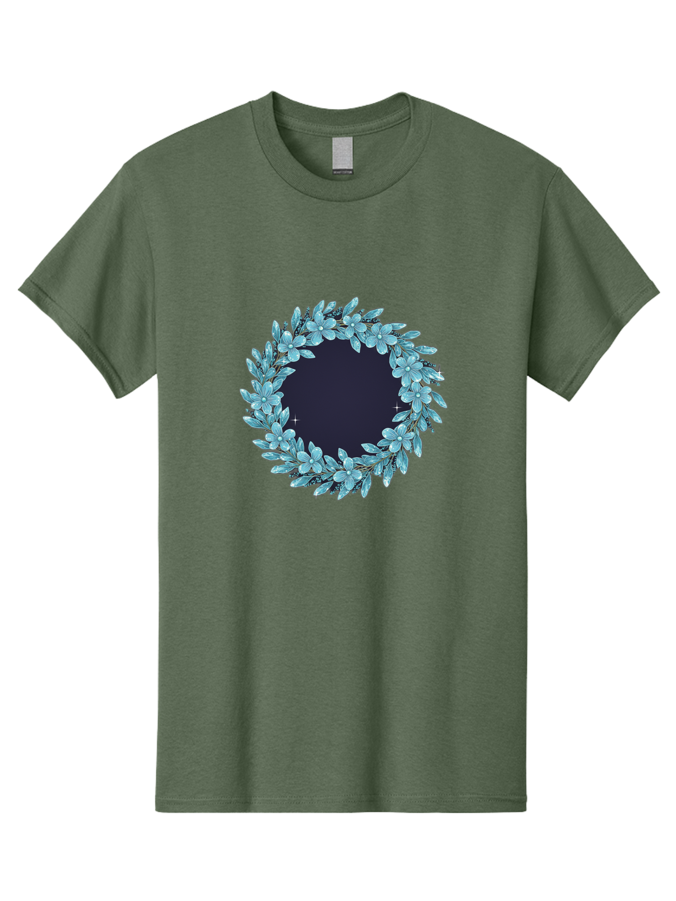 Blue-Flowers-Wreath Men'S Graphic Tee, 100% Cotton, Comfortable Casual Summer Wear, Machine Washable, Vintage Camera, Old Camera, Antique Camera, Black Camera, Classic Photography, Photography Equipment, Nostalgic Device, Film Camera, Bah602