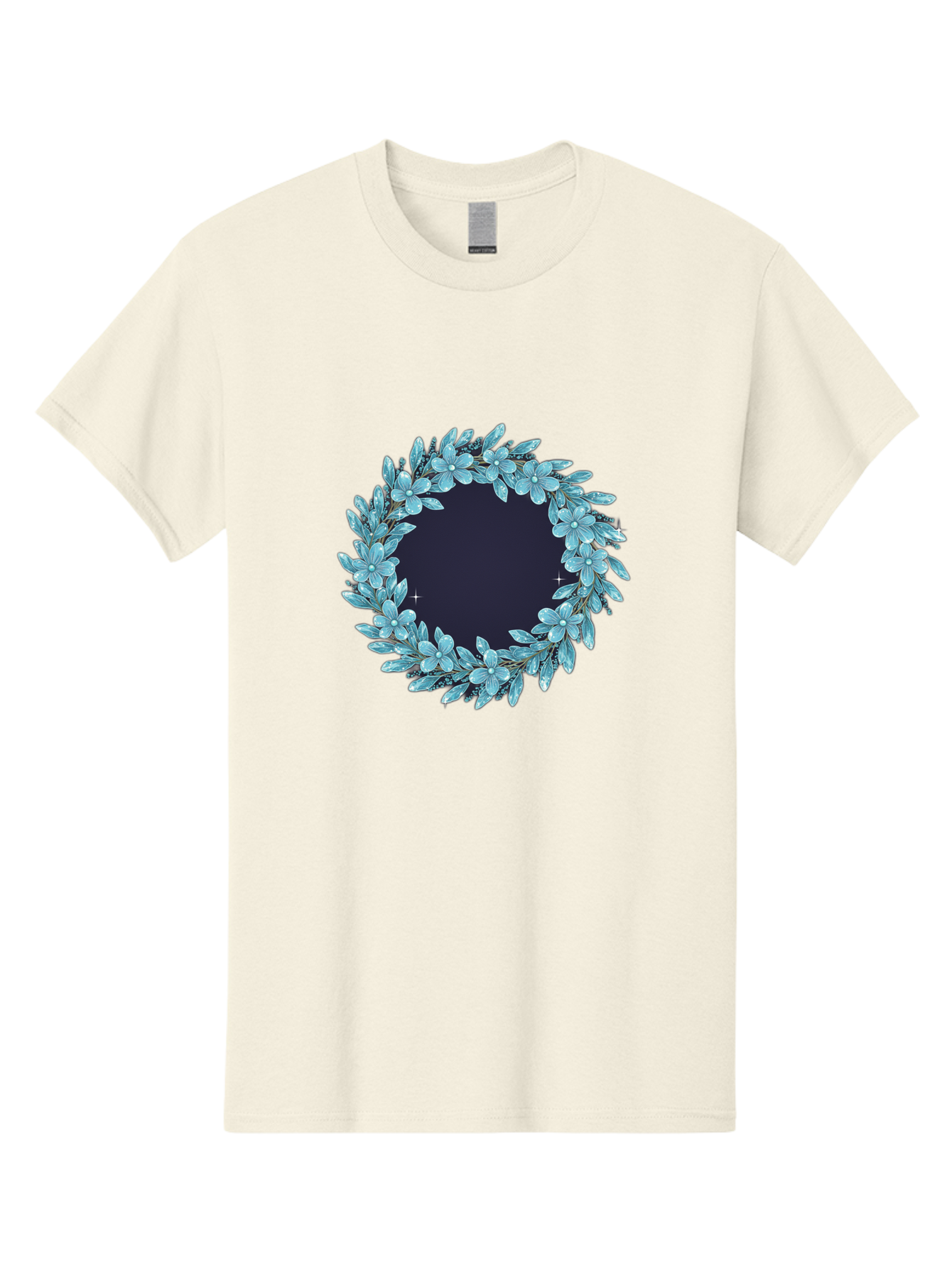 Blue-Flowers-Wreath Men'S Graphic Tee, 100% Cotton, Comfortable Casual Summer Wear, Machine Washable, Vintage Camera, Old Camera, Antique Camera, Black Camera, Classic Photography, Photography Equipment, Nostalgic Device, Film Camera, Bah602