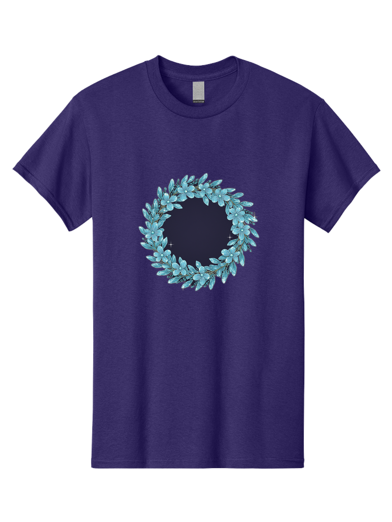Blue-Flowers-Wreath Men'S Graphic Tee, 100% Cotton, Comfortable Casual Summer Wear, Machine Washable, Vintage Camera, Old Camera, Antique Camera, Black Camera, Classic Photography, Photography Equipment, Nostalgic Device, Film Camera, Bah602