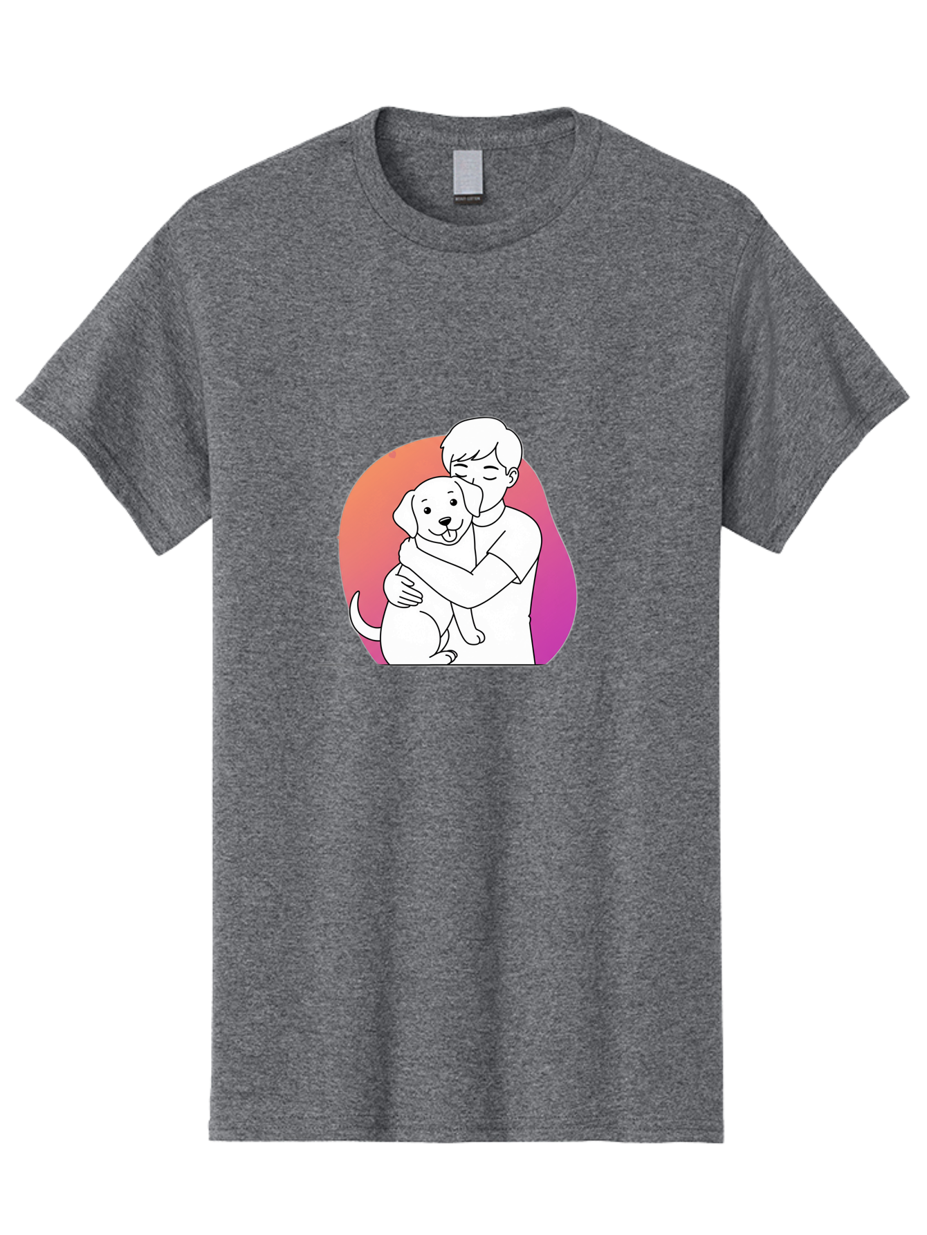 Boy-Hugging-Dog-1 Men'S Graphic Tee, 100% Cotton, Comfortable Casual Summer Wear, Machine Washable, Vintage Camera, Old Camera, Antique Camera, Black Camera, Classic Photography, Photography Equipment, Nostalgic Device, Film Camera, Camera Art Bah604