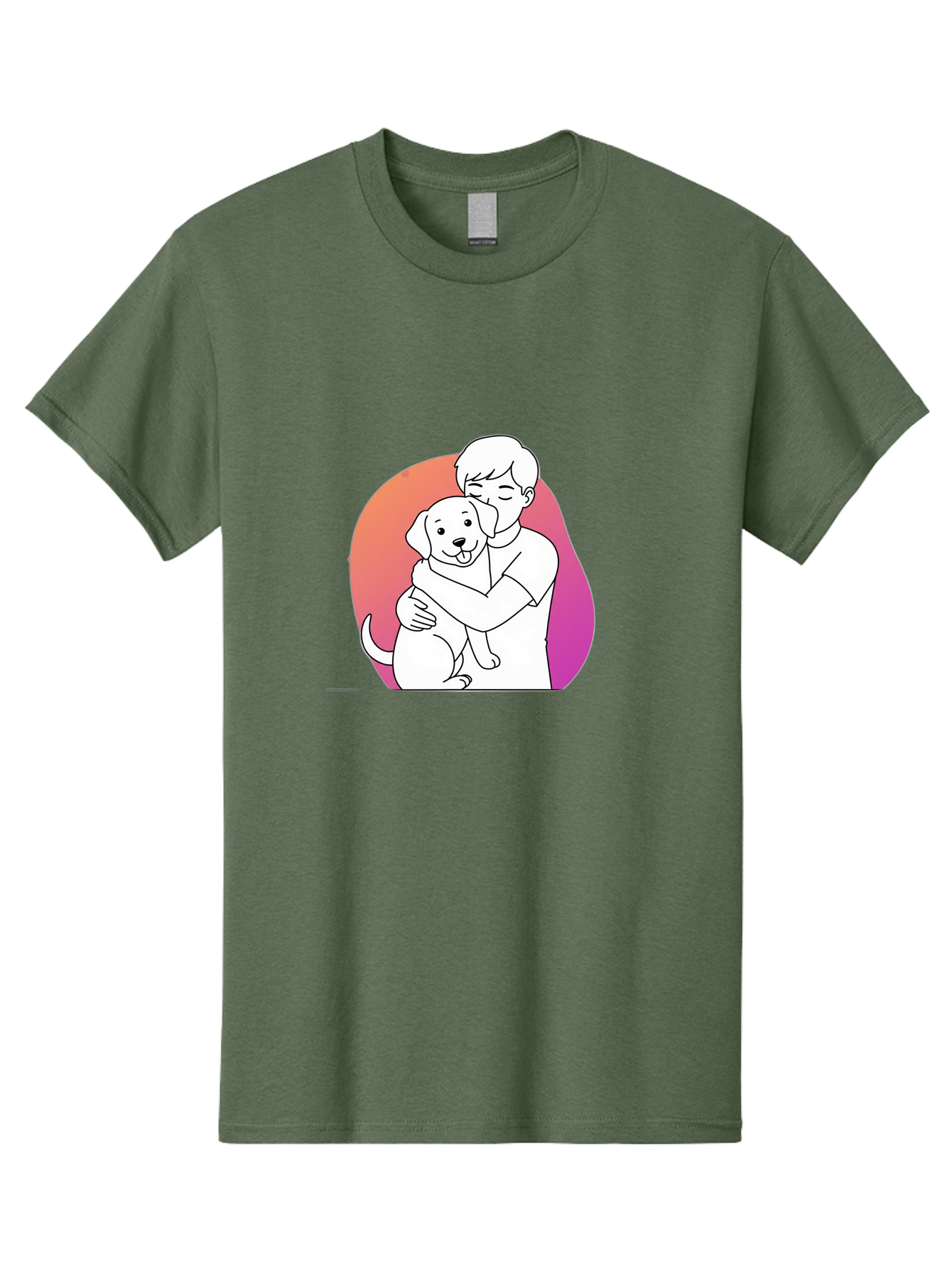 Boy-Hugging-Dog-1 Men'S Graphic Tee, 100% Cotton, Comfortable Casual Summer Wear, Machine Washable, Vintage Camera, Old Camera, Antique Camera, Black Camera, Classic Photography, Photography Equipment, Nostalgic Device, Film Camera, Camera Art Bah604