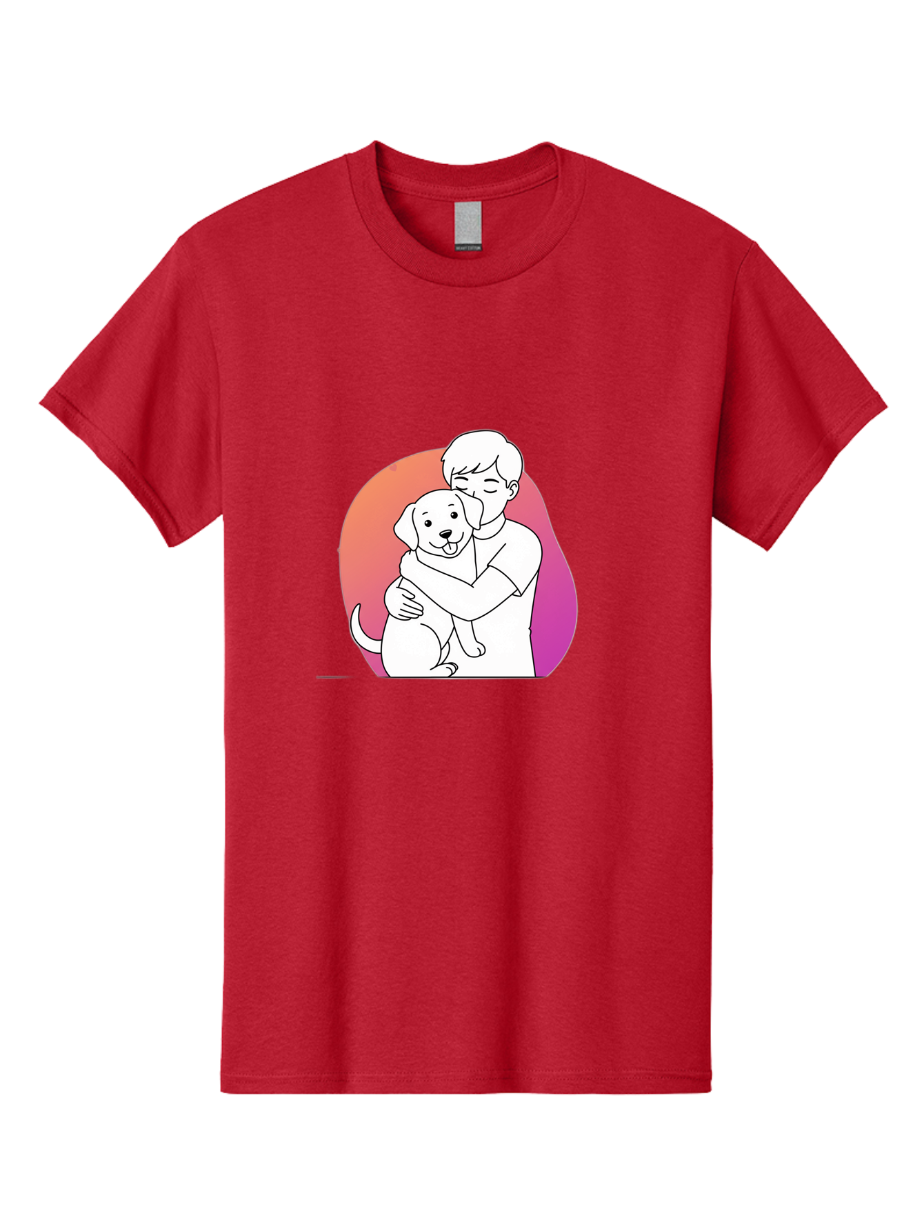 Boy-Hugging-Dog-1 Men'S Graphic Tee, 100% Cotton, Comfortable Casual Summer Wear, Machine Washable, Vintage Camera, Old Camera, Antique Camera, Black Camera, Classic Photography, Photography Equipment, Nostalgic Device, Film Camera, Camera Art Bah604