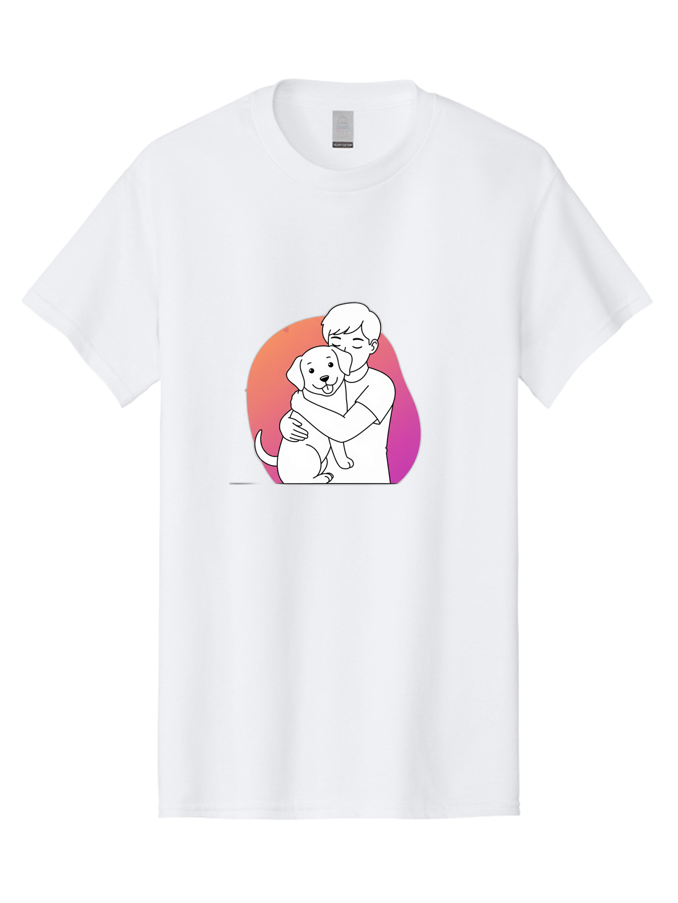 Boy-Hugging-Dog-1 Men'S Graphic Tee, 100% Cotton, Comfortable Casual Summer Wear, Machine Washable, Vintage Camera, Old Camera, Antique Camera, Black Camera, Classic Photography, Photography Equipment, Nostalgic Device, Film Camera, Camera Art Bah604