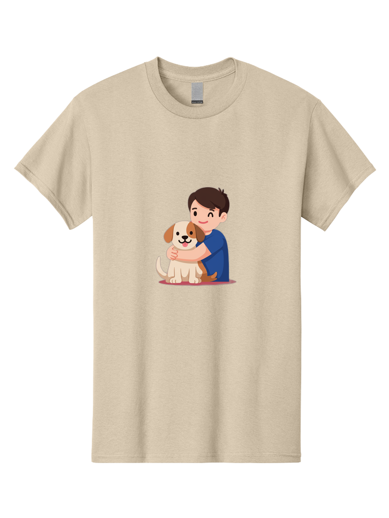 Boy-Hugging-Dog-2 Men'S Graphic Tee, 100% Cotton, Comfortable Casual Summer Wear, Machine Washable, Vintage Camera, Old Camera, Antique Camera, Black Camera, Classic Photography, Photography Equipment, Nostalgic Device, Film Camera, Camera Art Bah605