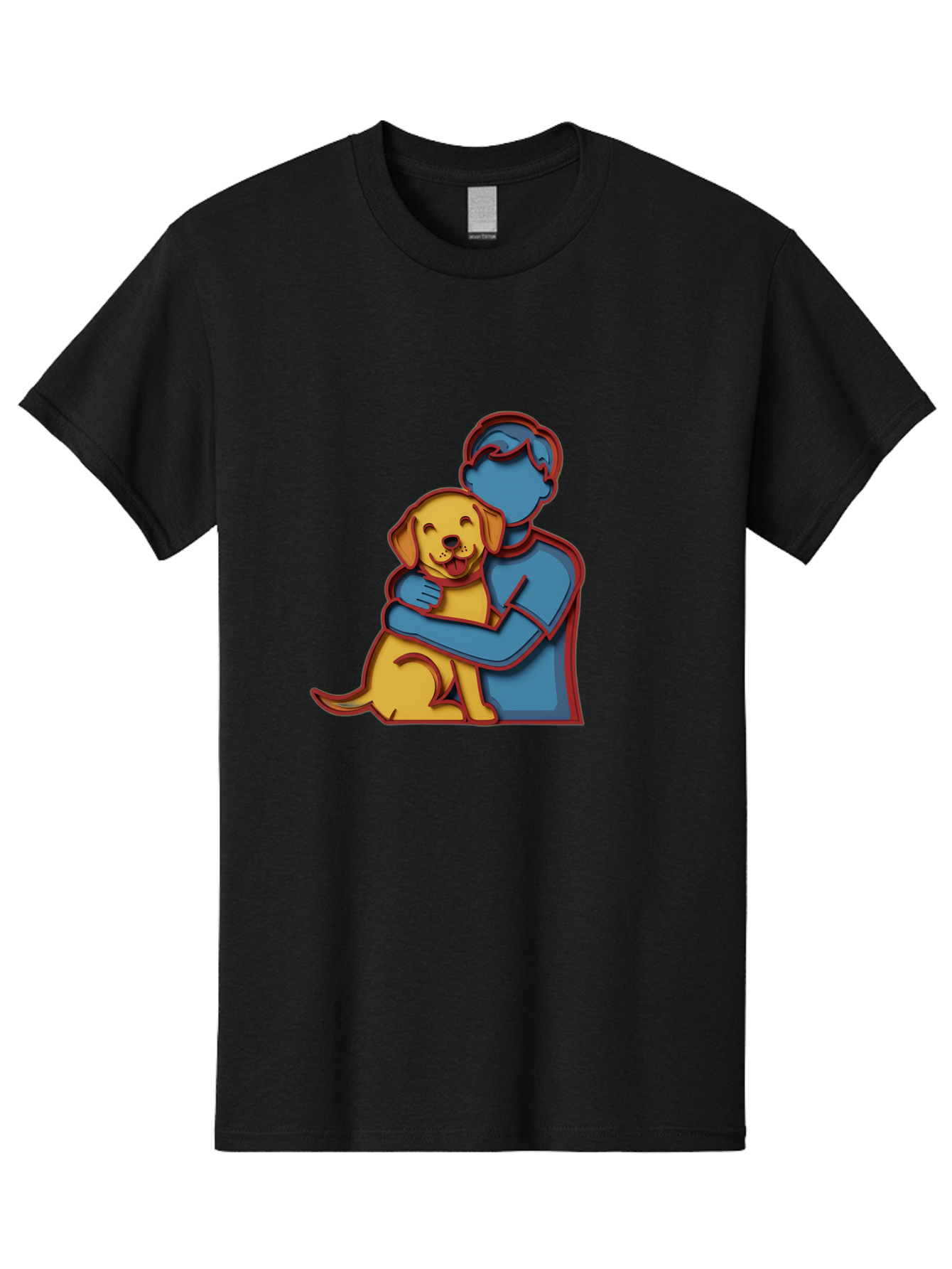 Boy-Hugging-Dog-3 Men'S Graphic Tee, 100% Cotton, Comfortable Casual Summer Wear, Machine Washable, Vintage Camera, Old Camera, Antique Camera, Black Camera, Classic Photography, Photography Equipment, Nostalgic Device, Film Camera, Camera Art Bah606