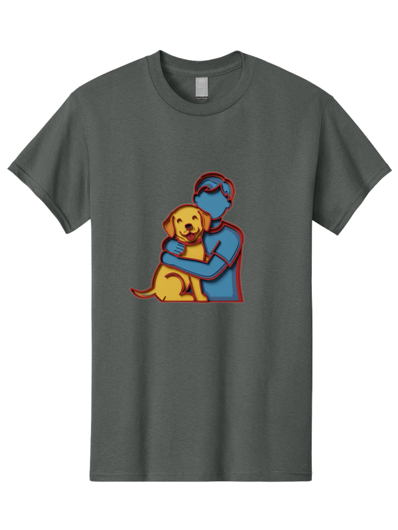 Boy-Hugging-Dog-3 Men'S Graphic Tee, 100% Cotton, Comfortable Casual Summer Wear, Machine Washable, Vintage Camera, Old Camera, Antique Camera, Black Camera, Classic Photography, Photography Equipment, Nostalgic Device, Film Camera, Camera Art Bah606