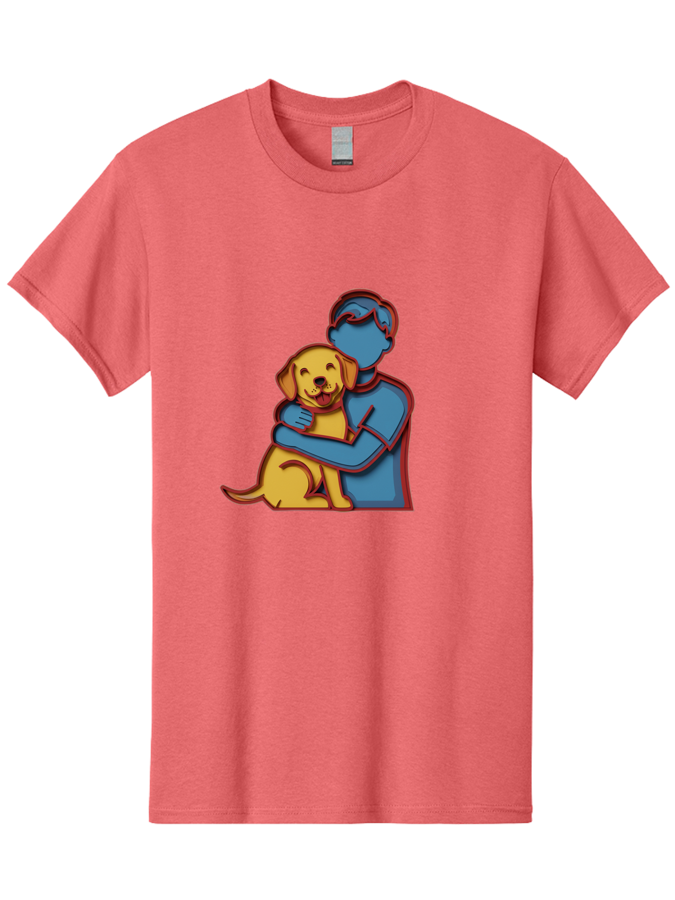 Boy-Hugging-Dog-3 Men'S Graphic Tee, 100% Cotton, Comfortable Casual Summer Wear, Machine Washable, Vintage Camera, Old Camera, Antique Camera, Black Camera, Classic Photography, Photography Equipment, Nostalgic Device, Film Camera, Camera Art Bah606