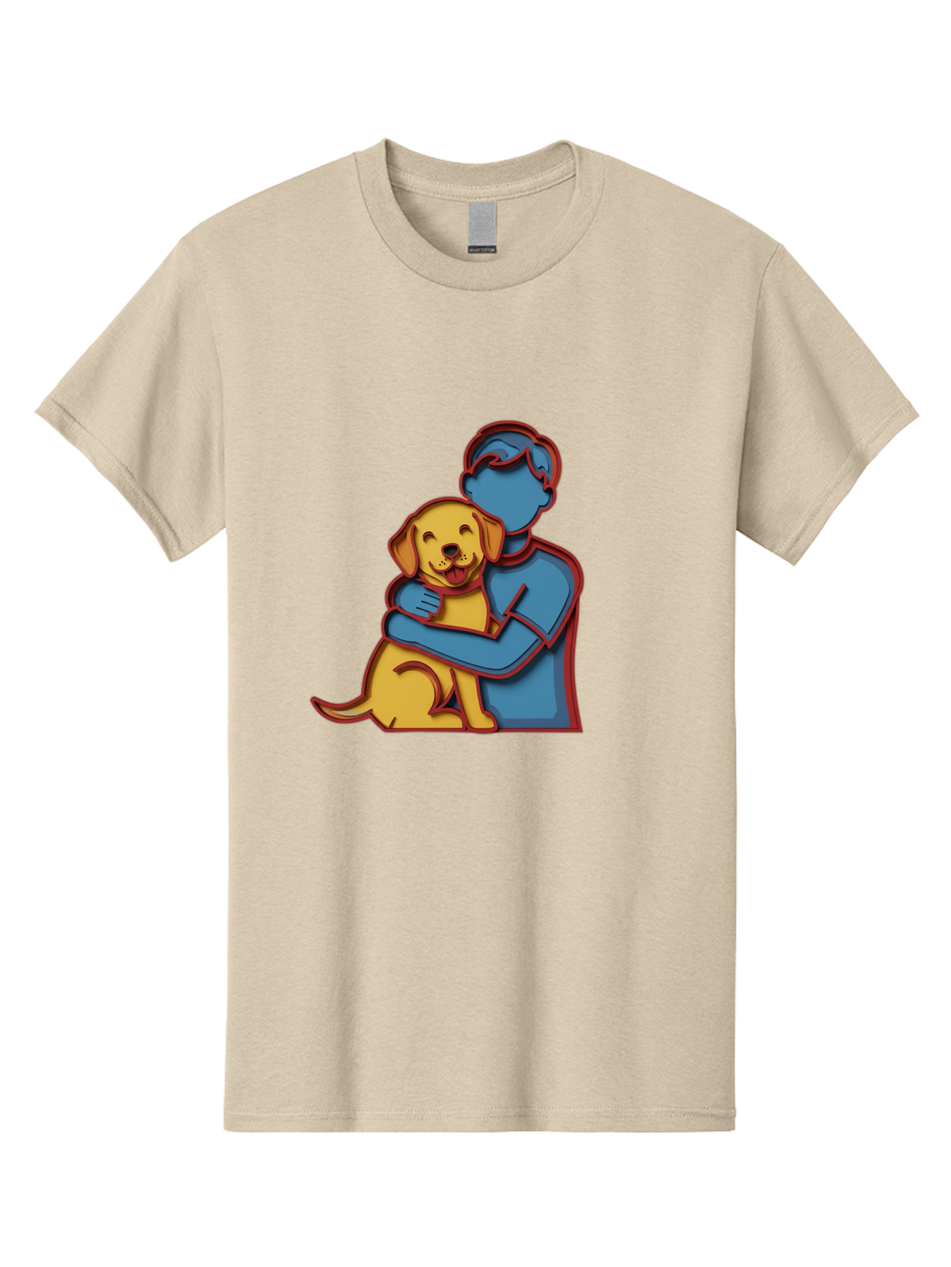 Boy-Hugging-Dog-3 Men'S Graphic Tee, 100% Cotton, Comfortable Casual Summer Wear, Machine Washable, Vintage Camera, Old Camera, Antique Camera, Black Camera, Classic Photography, Photography Equipment, Nostalgic Device, Film Camera, Camera Art Bah606