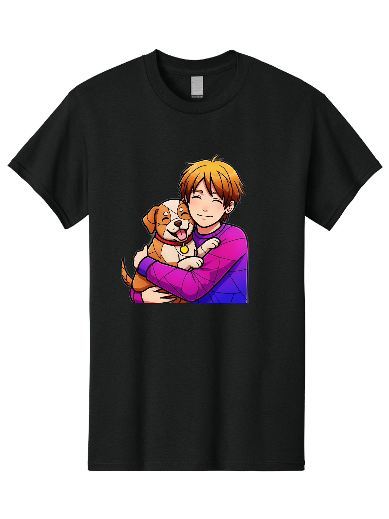 Boy-Hugging-Dog Men'S Graphic Tee, 100% Cotton, Comfortable Casual Summer Wear, Machine Washable, Vintage Camera, Old Camera, Antique Camera, Black Camera, Classic Photography, Photography Equipment, Nostalgic Device, Film Camera, Camera Art Bah607