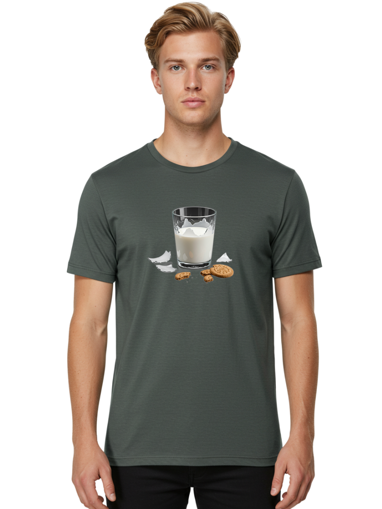 Broken-Glass-Of-Milk-Cookies Men'S Graphic Tee, 100% Cotton, Comfortable Casual Summer Wear, Machine Washable, Vintage Camera, Old Camera, Antique Camera, Black Camera, Classic Photography, Photography Equipment, Nostalgic Device, Film Camera, Bah609