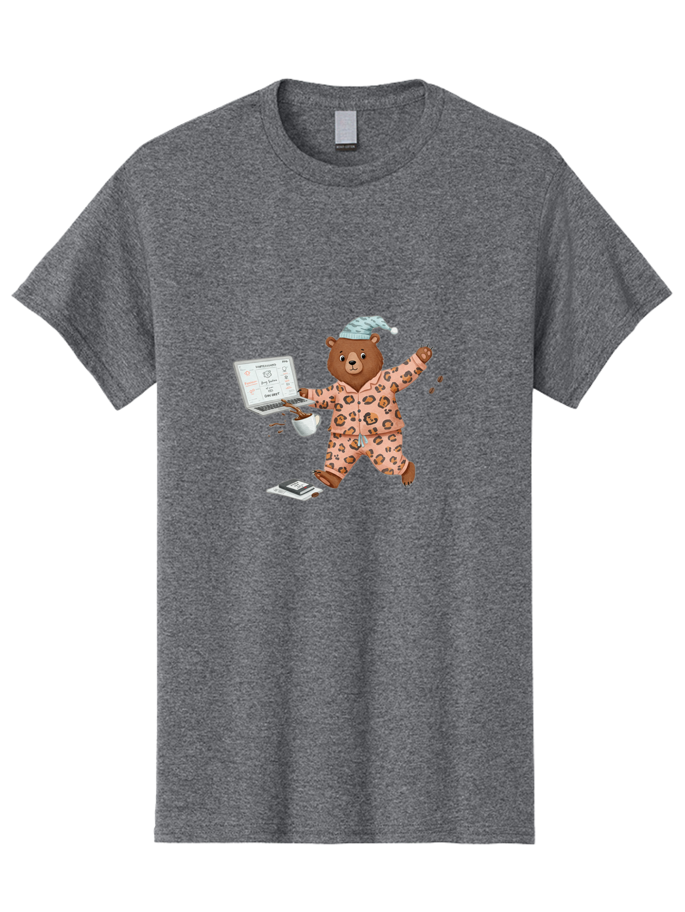 Brown-Bear-Pajamas-Laptop-Coffee Men'S Graphic Tee, 100% Cotton, Comfortable Casual Summer Wear, Machine Washable, Vintage Camera, Old Camera, Antique Camera, Black Camera, Classic Photography, Photography Equipment, Nostalgic Device, Bah611