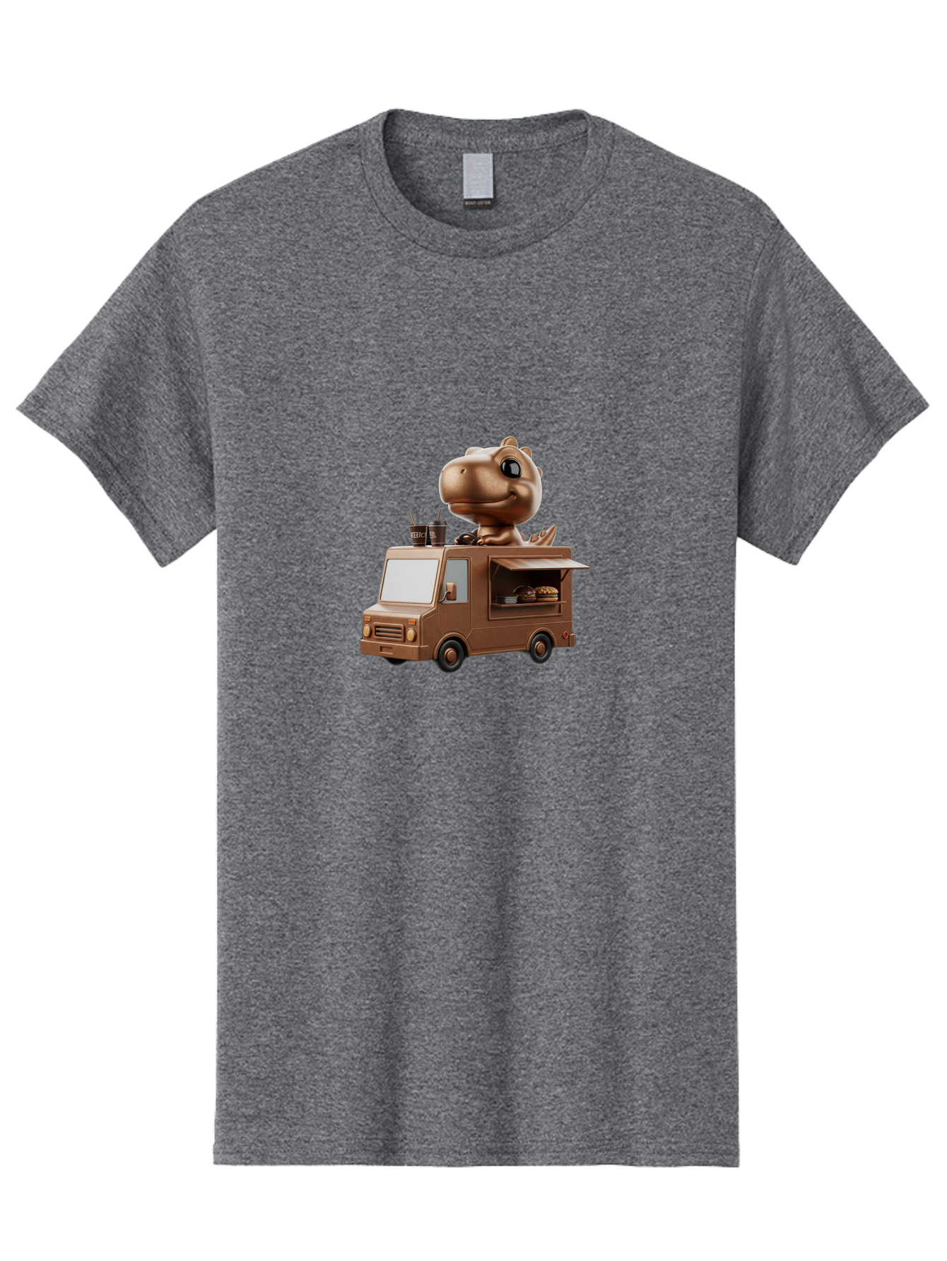 Brown-Dinosaur-Food-Truck Men'S Graphic Tee, 100% Cotton, Comfortable Casual Summer Wear, Machine Washable, Vintage Camera, Old Camera, Antique Camera, Black Camera, Classic Photography, Photography Equipment, Nostalgic Device, Film Camera, Bah613