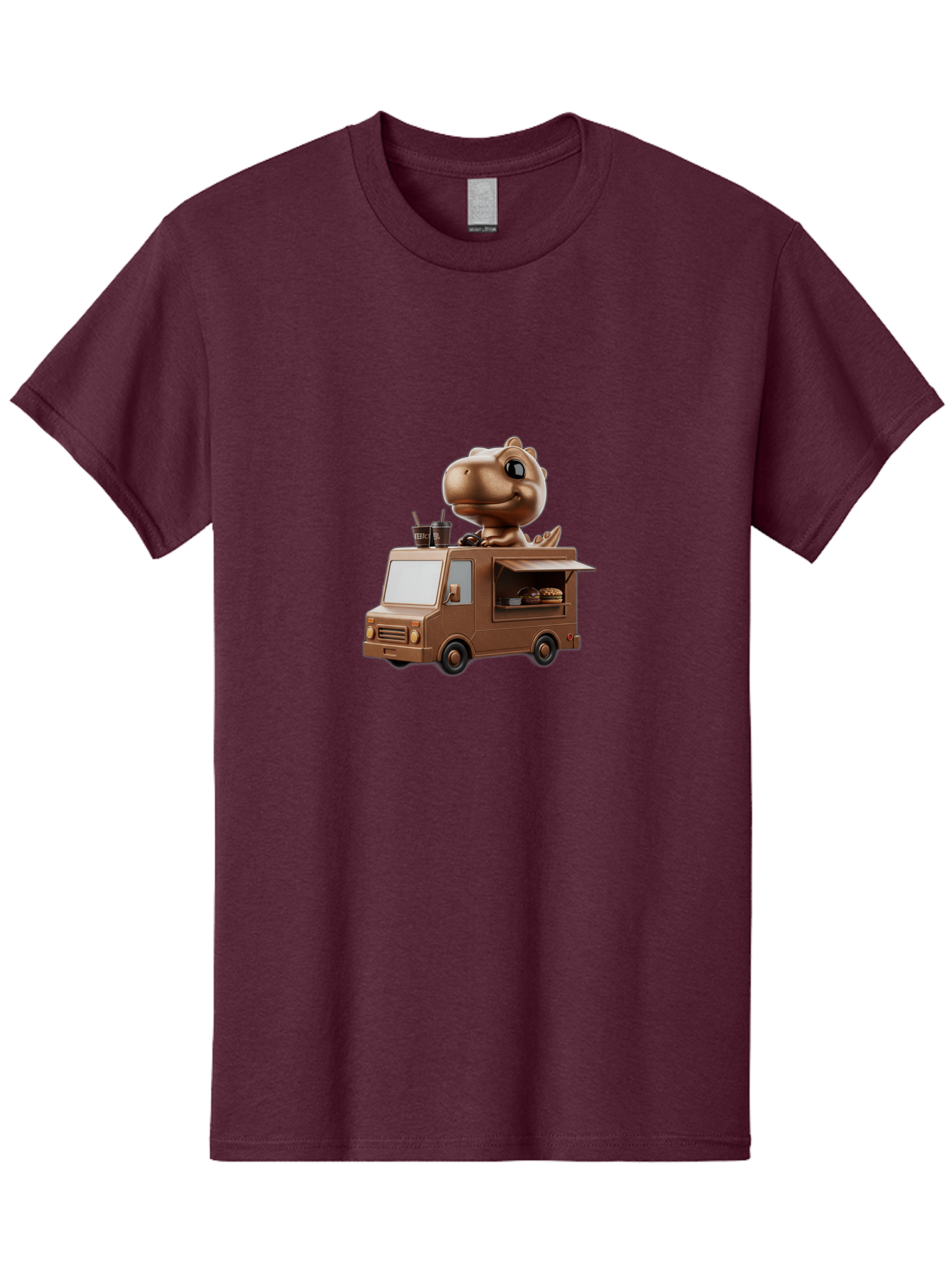 Brown-Dinosaur-Food-Truck Men'S Graphic Tee, 100% Cotton, Comfortable Casual Summer Wear, Machine Washable, Vintage Camera, Old Camera, Antique Camera, Black Camera, Classic Photography, Photography Equipment, Nostalgic Device, Film Camera, Bah613