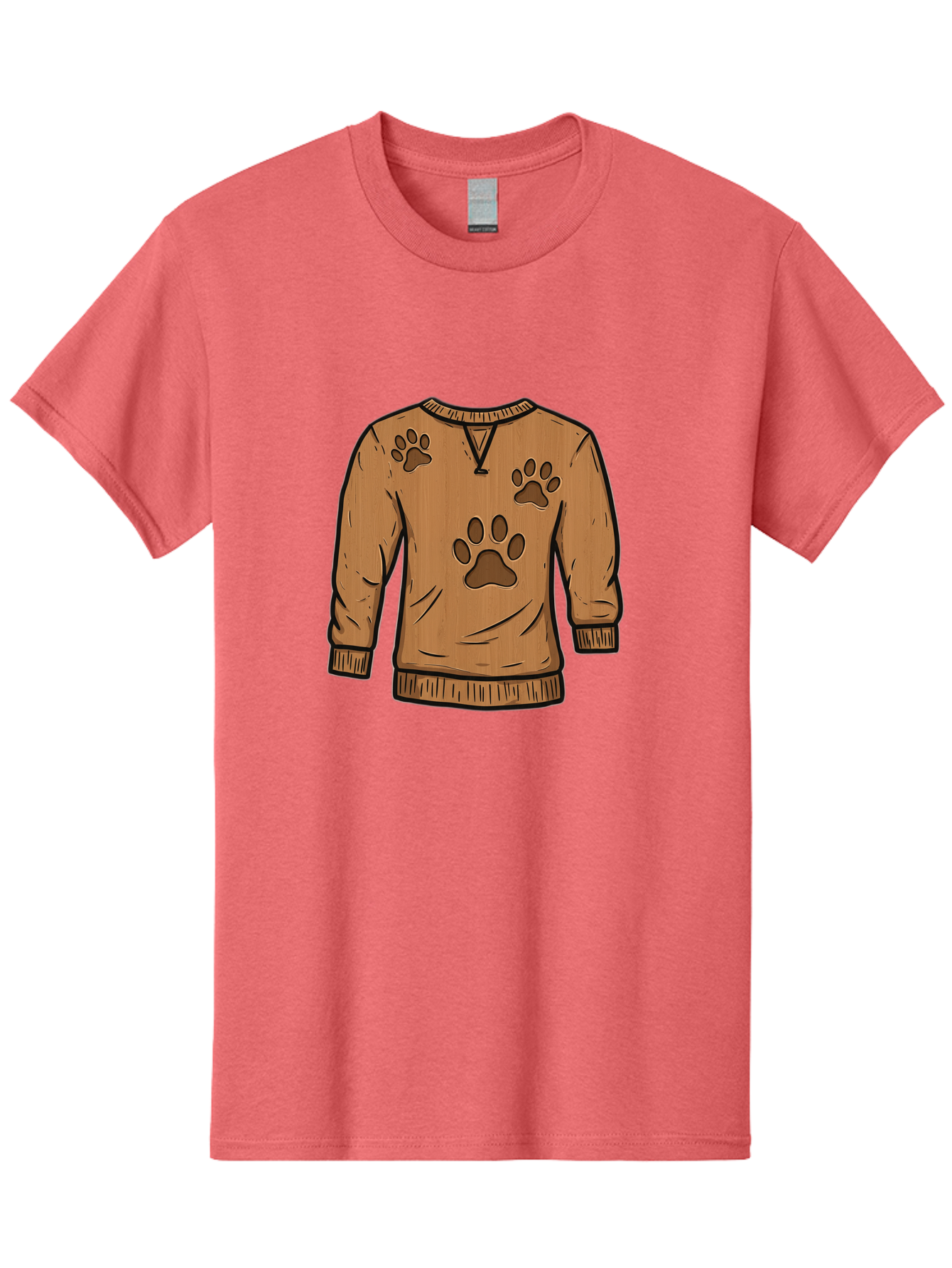 Brown-Sweater-With-Paw-Prints Men'S Graphic Tee, 100% Cotton, Comfortable Casual Summer Wear, Machine Washable, Vintage Camera, Old Camera, Antique Camera, Black Camera, Classic Photography, Photography Equipment, Nostalgic Device, Bah614