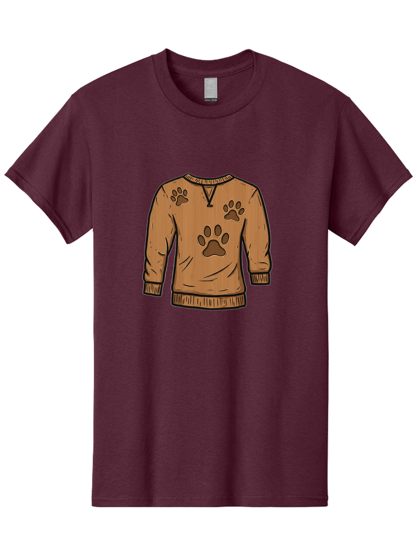 Brown-Sweater-With-Paw-Prints Men'S Graphic Tee, 100% Cotton, Comfortable Casual Summer Wear, Machine Washable, Vintage Camera, Old Camera, Antique Camera, Black Camera, Classic Photography, Photography Equipment, Nostalgic Device, Bah614