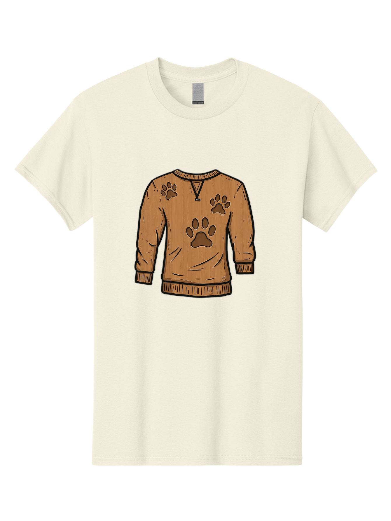 Brown-Sweater-With-Paw-Prints Men'S Graphic Tee, 100% Cotton, Comfortable Casual Summer Wear, Machine Washable, Vintage Camera, Old Camera, Antique Camera, Black Camera, Classic Photography, Photography Equipment, Nostalgic Device, Bah614