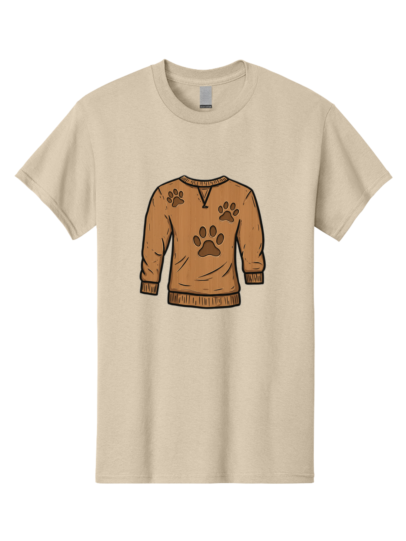 Brown-Sweater-With-Paw-Prints Men'S Graphic Tee, 100% Cotton, Comfortable Casual Summer Wear, Machine Washable, Vintage Camera, Old Camera, Antique Camera, Black Camera, Classic Photography, Photography Equipment, Nostalgic Device, Bah614