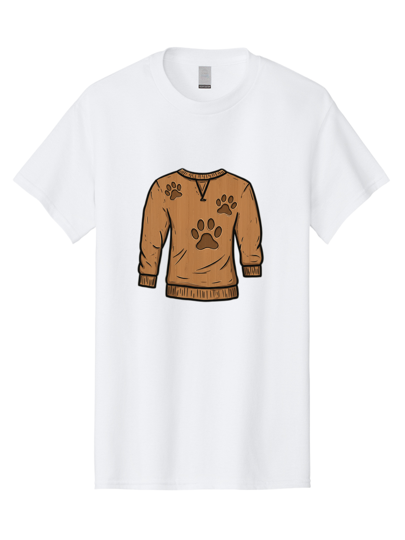 Brown-Sweater-With-Paw-Prints Men'S Graphic Tee, 100% Cotton, Comfortable Casual Summer Wear, Machine Washable, Vintage Camera, Old Camera, Antique Camera, Black Camera, Classic Photography, Photography Equipment, Nostalgic Device, Bah614