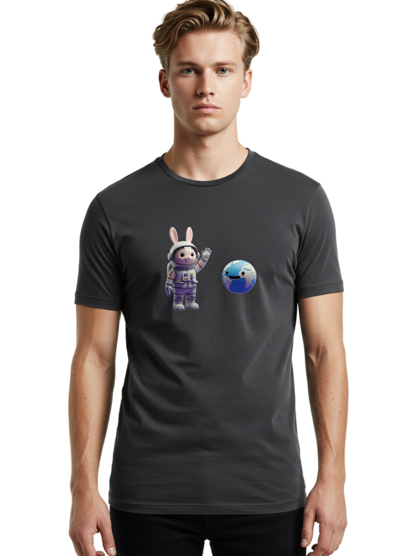 Bunny-Astronaut-2 Men'S Graphic Tee, 100% Cotton, Comfortable Casual Summer Wear, Machine Washable, Vintage Camera, Old Camera, Antique Camera, Black Camera, Classic Photography, Photography Equipment, Nostalgic Device, Film Camera, Camera Art Bah619