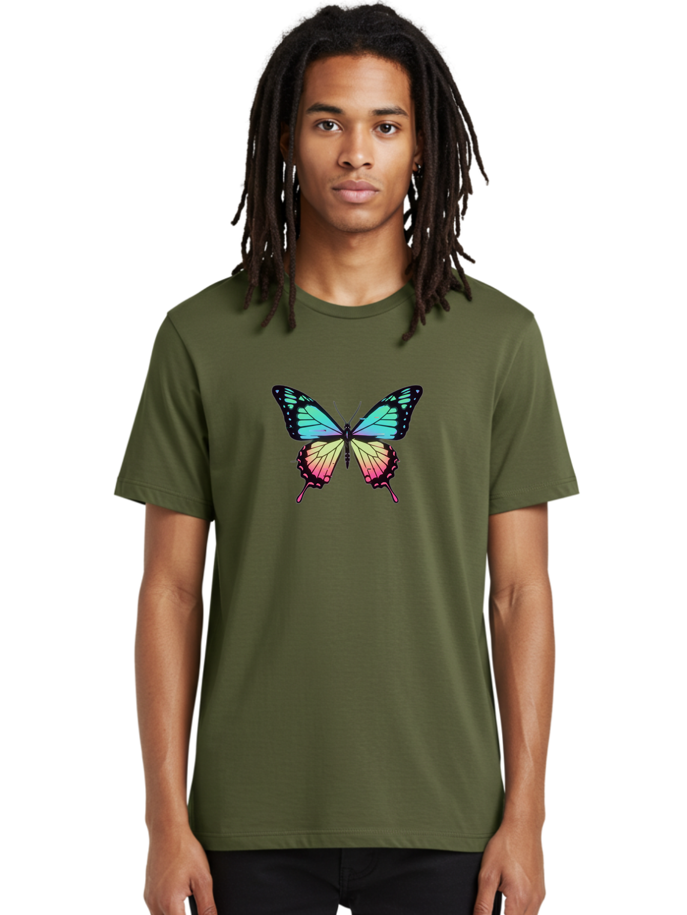 Butterfly-11 Men'S Graphic Tee, 100% Cotton, Comfortable Casual Summer Wear, Machine Washable, Vintage Camera, Old Camera, Antique Camera, Black Camera, Classic Photography, Photography Equipment, Nostalgic Device, Film Camera, Camera Art Bah643