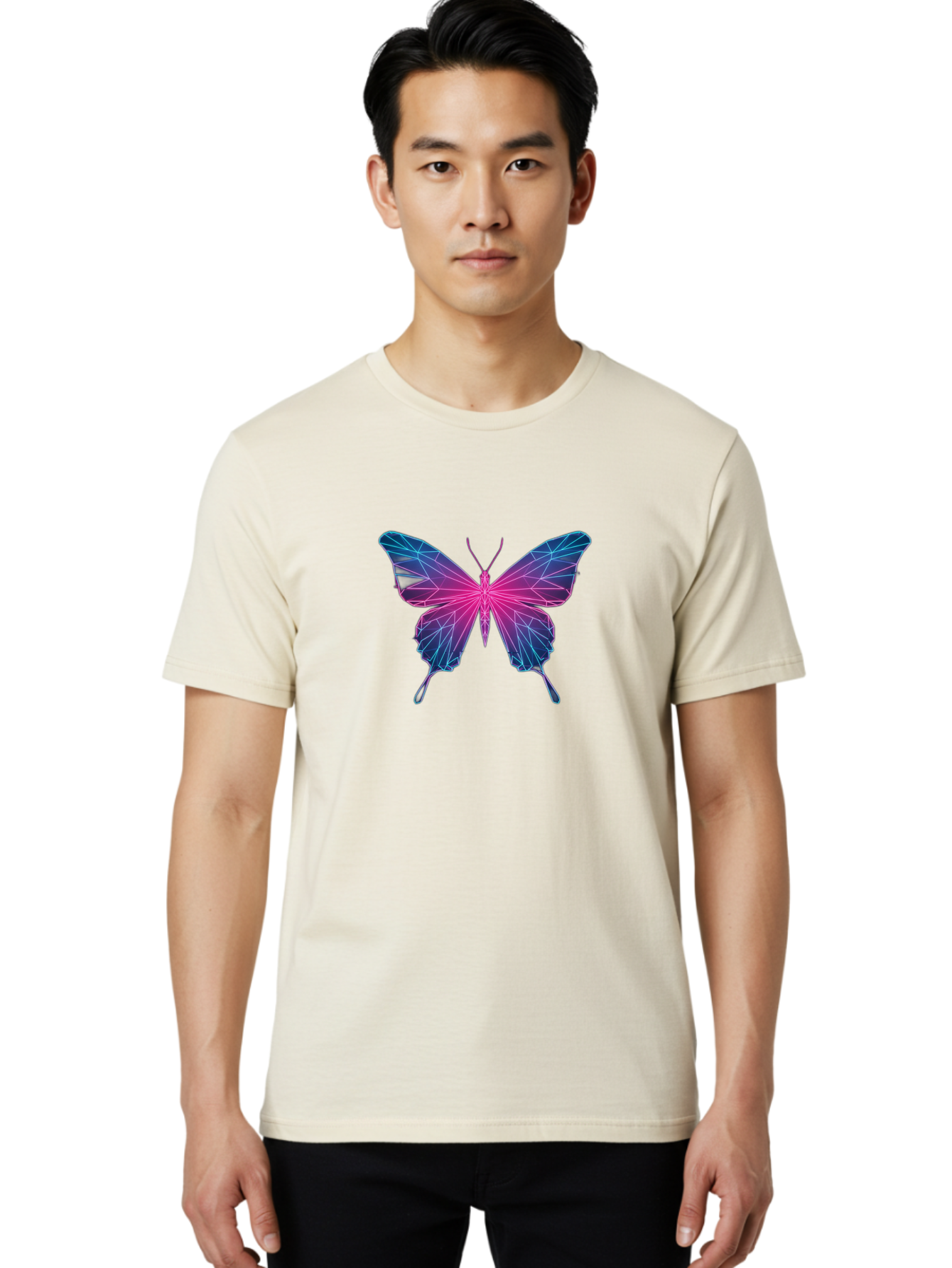 Butterfly-17 Men'S Graphic Tee, 100% Cotton, Comfortable Casual Summer Wear, Machine Washable, Vintage Camera, Old Camera, Antique Camera, Black Camera, Classic Photography, Photography Equipment, Nostalgic Device, Film Camera, Camera Art Bah649
