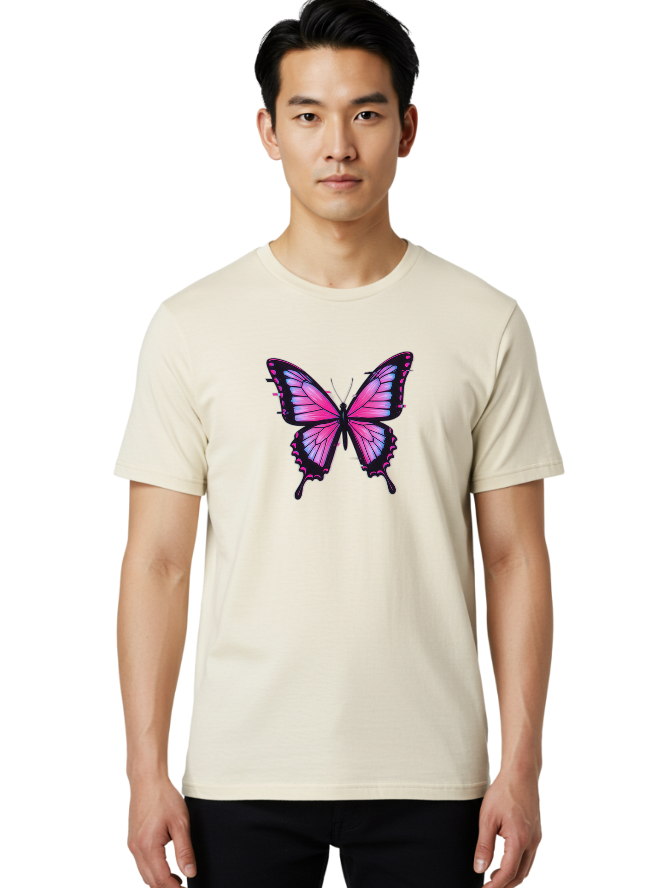 Butterfly-2 Men'S Graphic Tee, 100% Cotton, Comfortable Casual Summer Wear, Machine Washable, Vintage Camera, Old Camera, Antique Camera, Black Camera, Classic Photography, Photography Equipment, Nostalgic Device, Film Camera, Camera Art Bah652