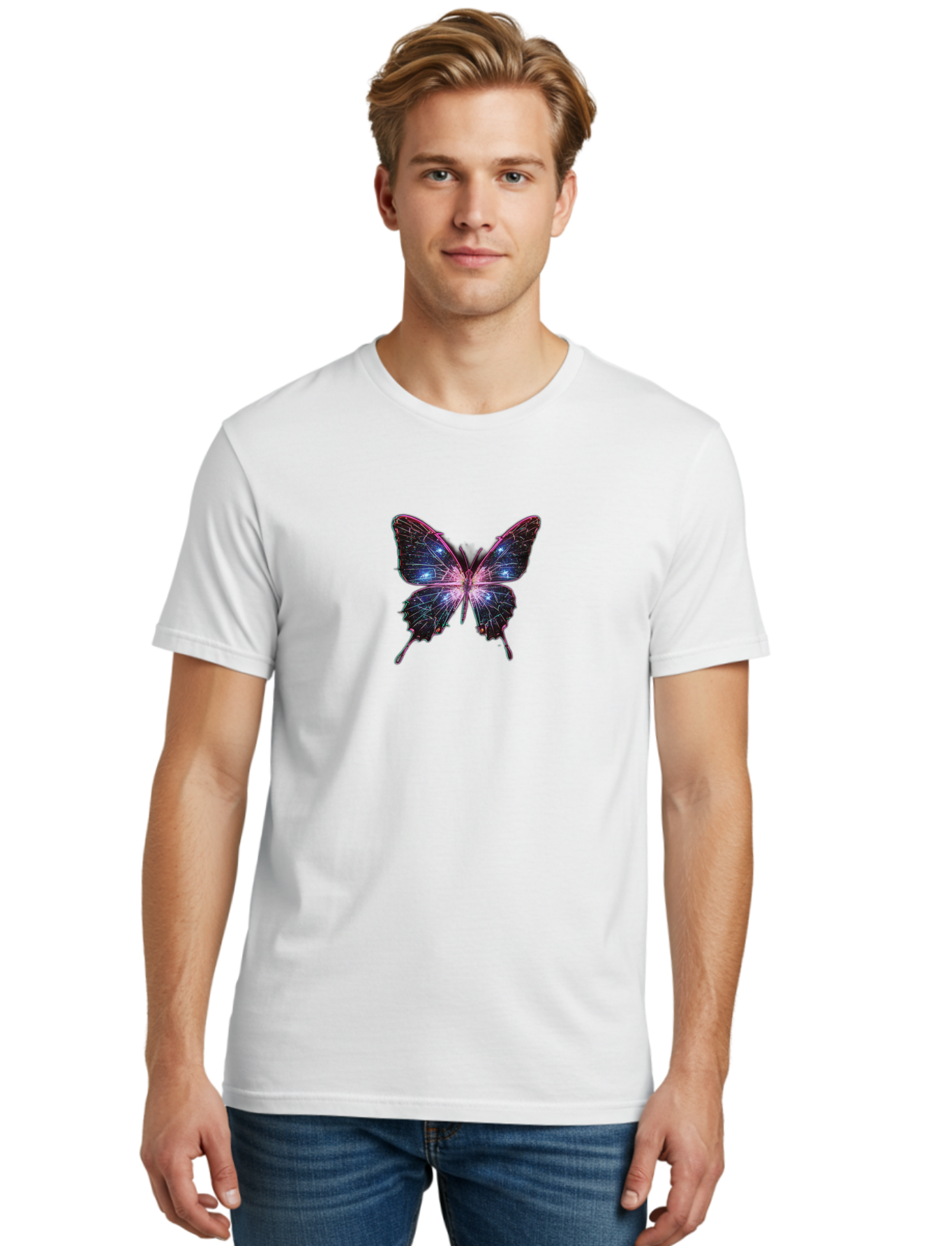 Butterfly-22 Men'S Graphic Tee, 100% Cotton, Comfortable Casual Summer Wear, Machine Washable, Vintage Camera, Old Camera, Antique Camera, Black Camera, Classic Photography, Photography Equipment, Nostalgic Device, Film Camera, Camera Art Bah655