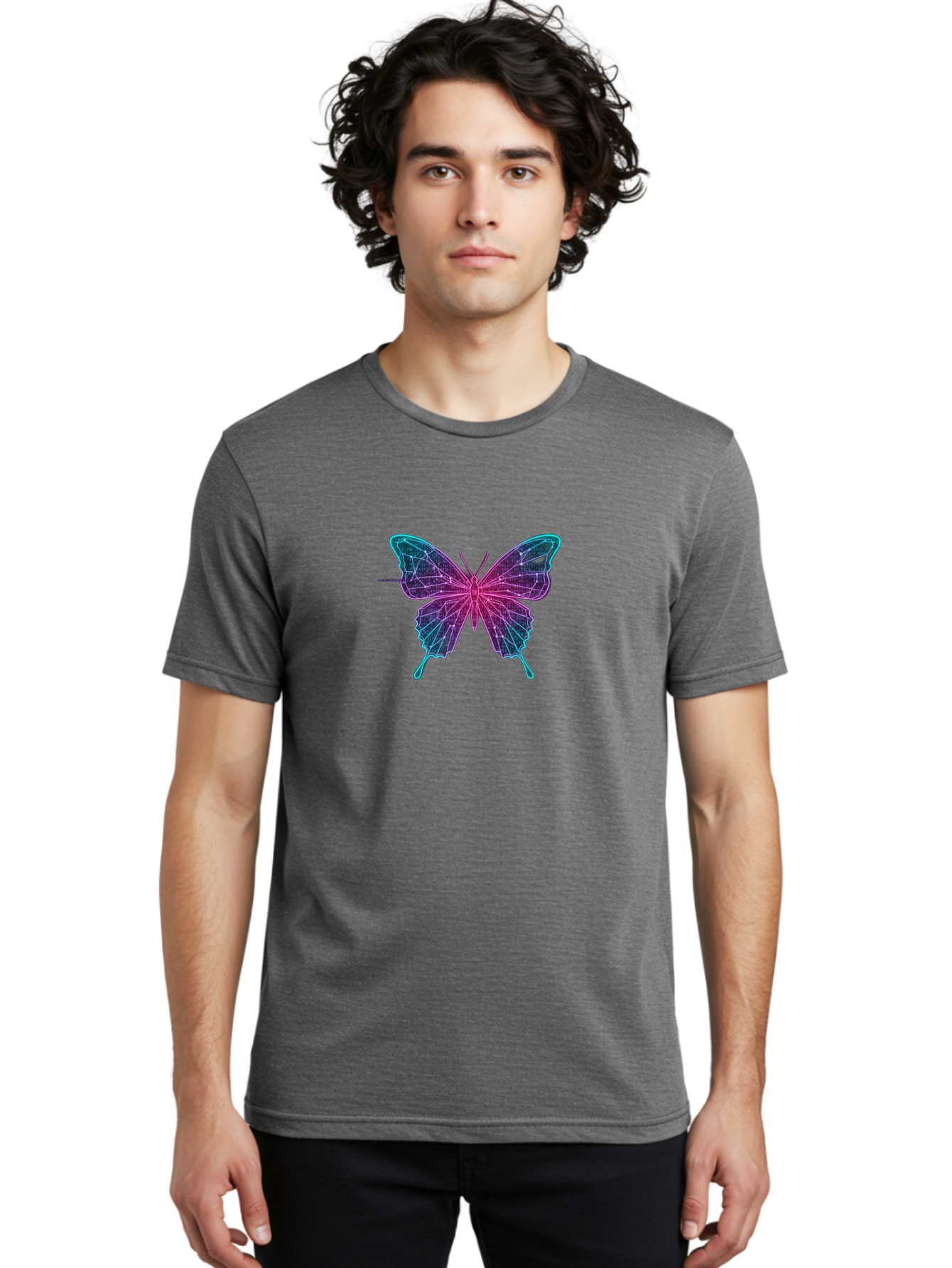 Butterfly-24 Men'S Graphic Tee, 100% Cotton, Comfortable Casual Summer Wear, Machine Washable, Vintage Camera, Old Camera, Antique Camera, Black Camera, Classic Photography, Photography Equipment, Nostalgic Device, Film Camera, Camera Art Bah657