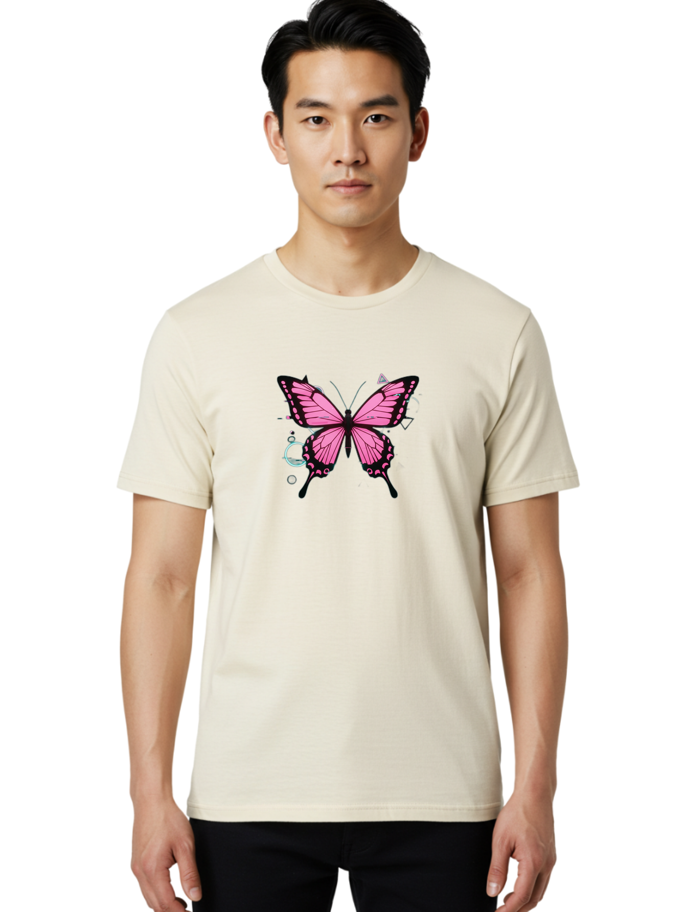 Butterfly-26 Men'S Graphic Tee, 100% Cotton, Comfortable Casual Summer Wear, Machine Washable, Vintage Camera, Old Camera, Antique Camera, Black Camera, Classic Photography, Photography Equipment, Nostalgic Device, Film Camera, Camera Art Bah659