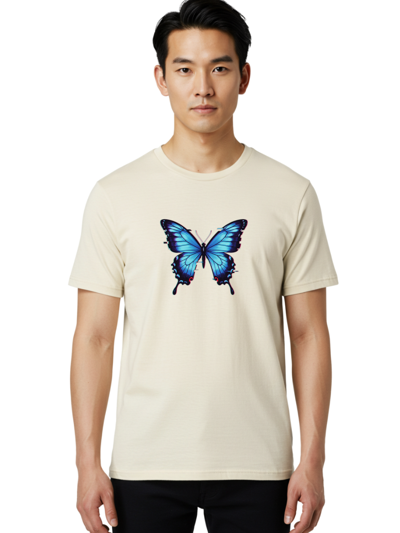 Butterfly-7 Men'S Graphic Tee, 100% Cotton, Comfortable Casual Summer Wear, Machine Washable, Vintage Camera, Old Camera, Antique Camera, Black Camera, Classic Photography, Photography Equipment, Nostalgic Device, Film Camera, Camera Art Bah667