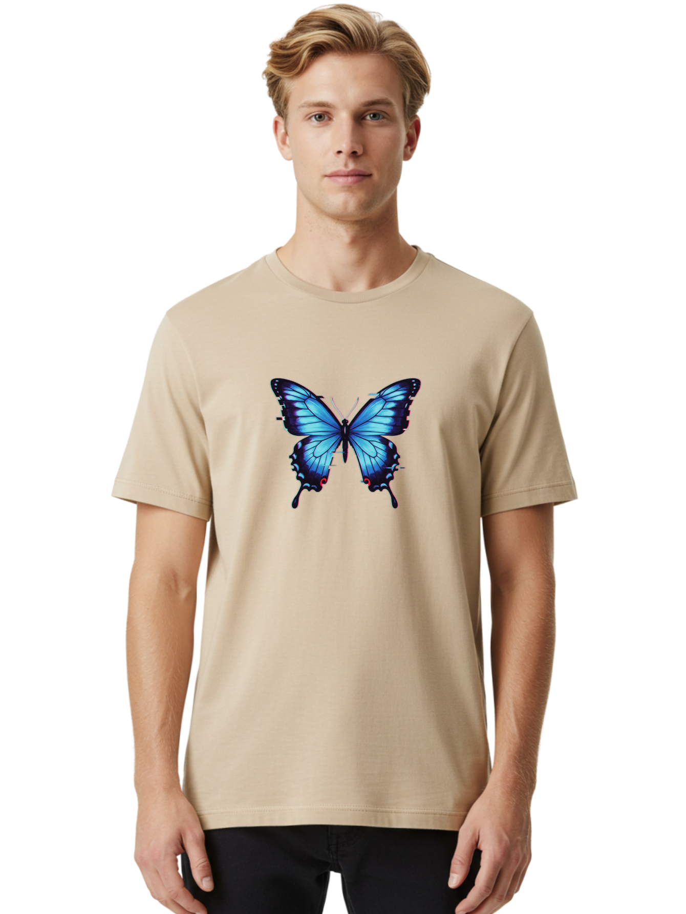 Butterfly-7 Men'S Graphic Tee, 100% Cotton, Comfortable Casual Summer Wear, Machine Washable, Vintage Camera, Old Camera, Antique Camera, Black Camera, Classic Photography, Photography Equipment, Nostalgic Device, Film Camera, Camera Art Bah667