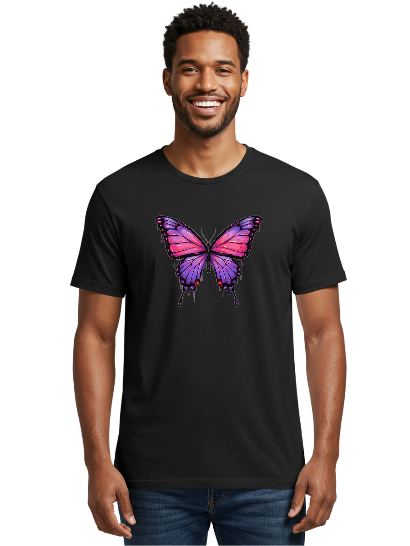 Butterfly-Design Men'S Graphic Tee, 100% Cotton, Comfortable Casual Summer Wear, Machine Washable, Vintage Camera, Old Camera, Antique Camera, Black Camera, Classic Photography, Photography Equipment, Nostalgic Device, Film Camera, Camera Art Bah670