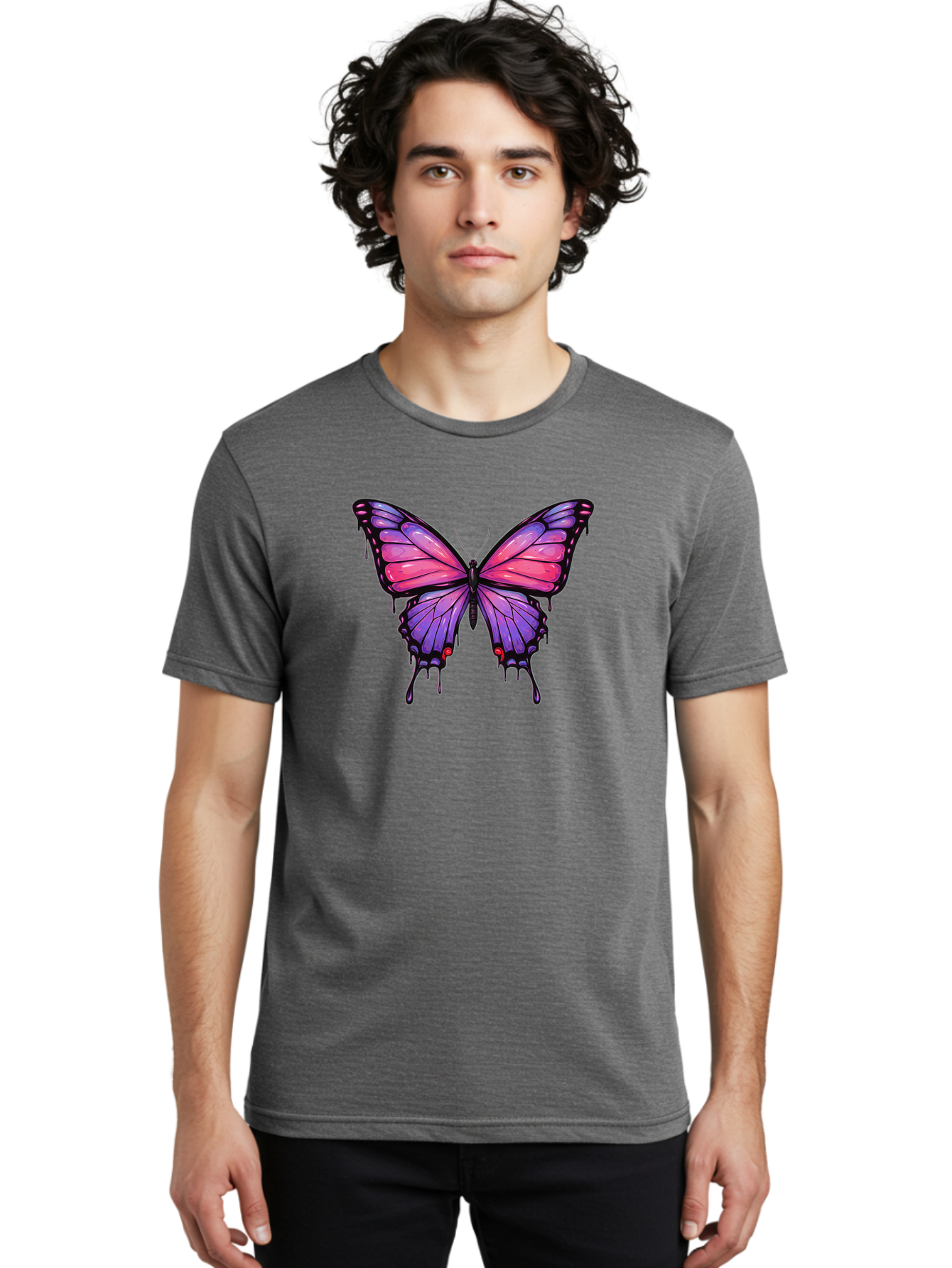 Butterfly-Design Men'S Graphic Tee, 100% Cotton, Comfortable Casual Summer Wear, Machine Washable, Vintage Camera, Old Camera, Antique Camera, Black Camera, Classic Photography, Photography Equipment, Nostalgic Device, Film Camera, Camera Art Bah670