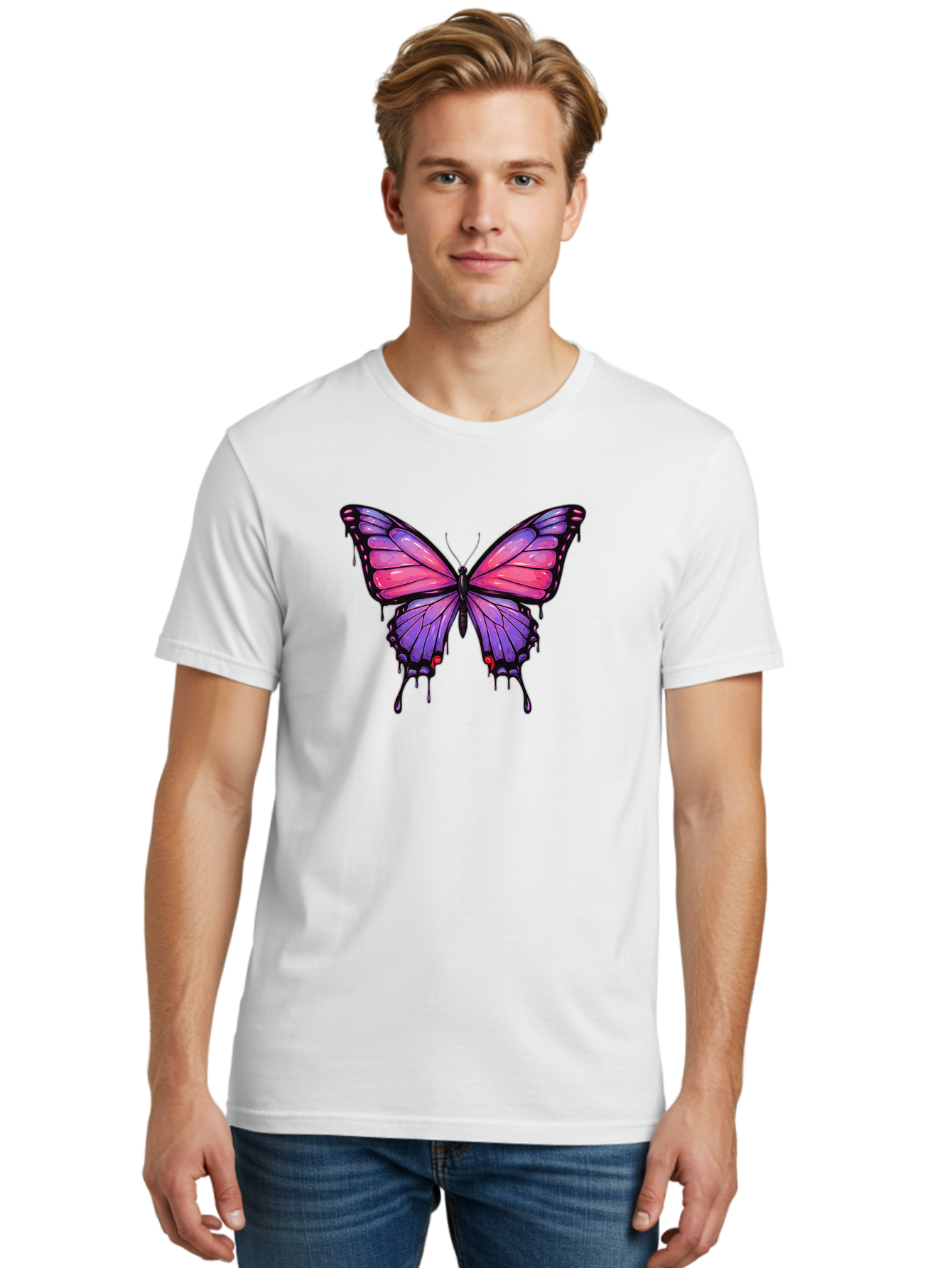Butterfly-Design Men'S Graphic Tee, 100% Cotton, Comfortable Casual Summer Wear, Machine Washable, Vintage Camera, Old Camera, Antique Camera, Black Camera, Classic Photography, Photography Equipment, Nostalgic Device, Film Camera, Camera Art Bah670