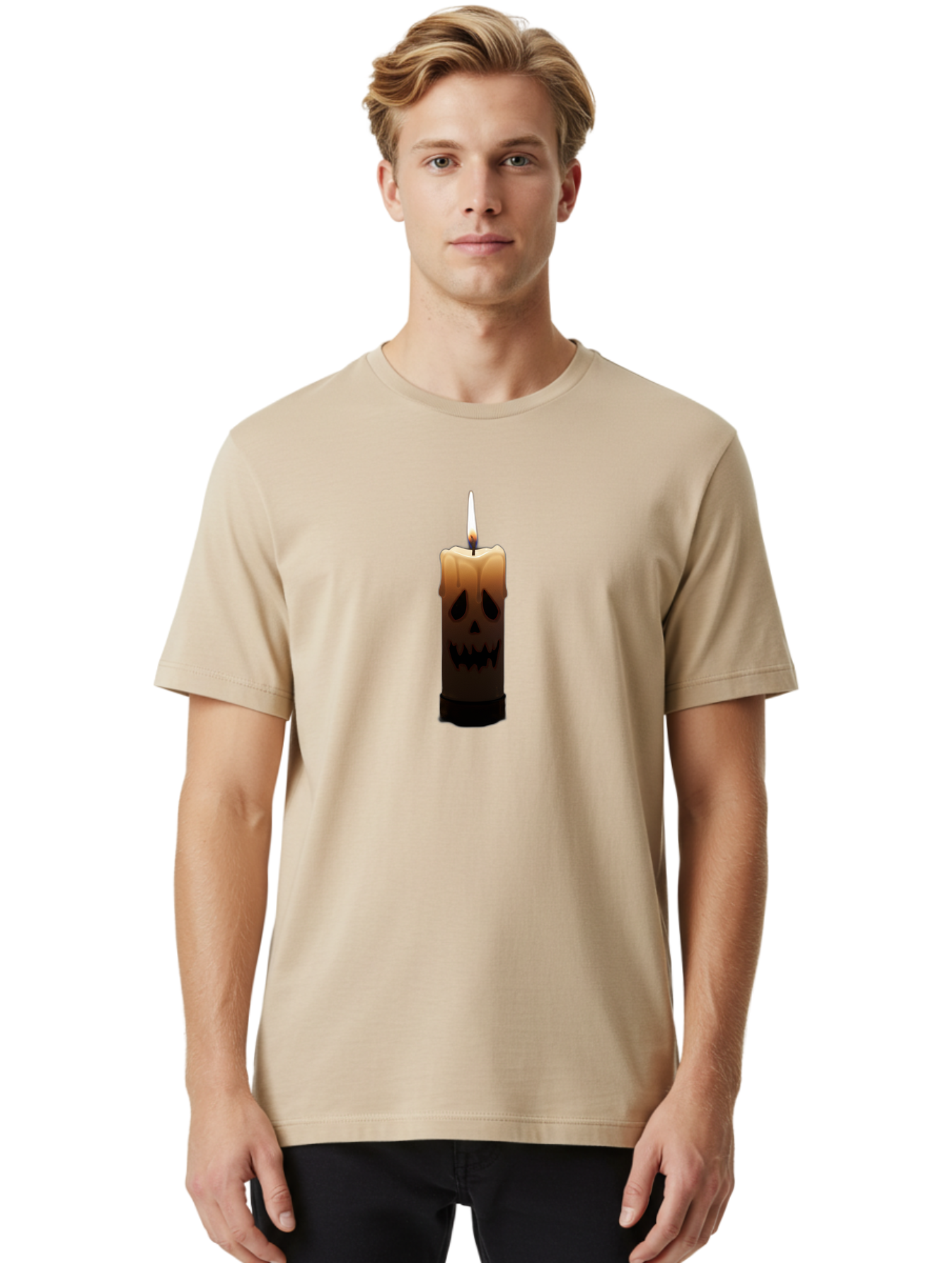 Candle-With-Skull Men'S Graphic Tee, 100% Cotton, Comfortable Casual Summer Wear, Machine Washable, Vintage Camera, Old Camera, Antique Camera, Black Camera, Classic Photography, Photography Equipment, Nostalgic Device, Film Camera, Camera Art Bah695