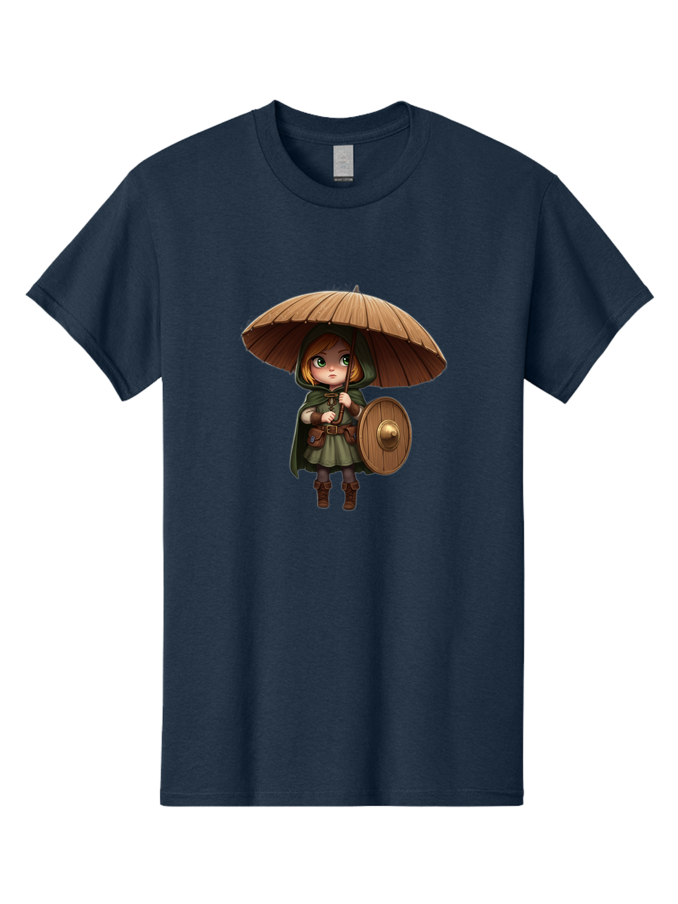 Cartoon-Girl-With-Shield-And-Umbrella Men'S Graphic Tee, 100% Cotton, Comfortable Casual Summer Wear, Machine Washable, Vintage Camera, Old Camera, Antique Camera, Black Camera, Classic Photography, Photography Equipment, Nostalgic Device, Bah700